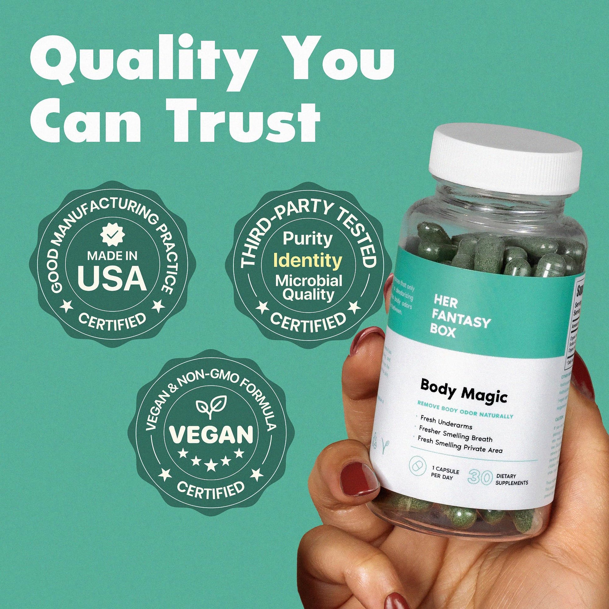 Her Fantasy Box | Body Magic | Chlorophyll Capsules - 30 Vegan Capsules for Detox, Digestion, Gut Health, Skin Support Her Fantasy Box buy supplements canada