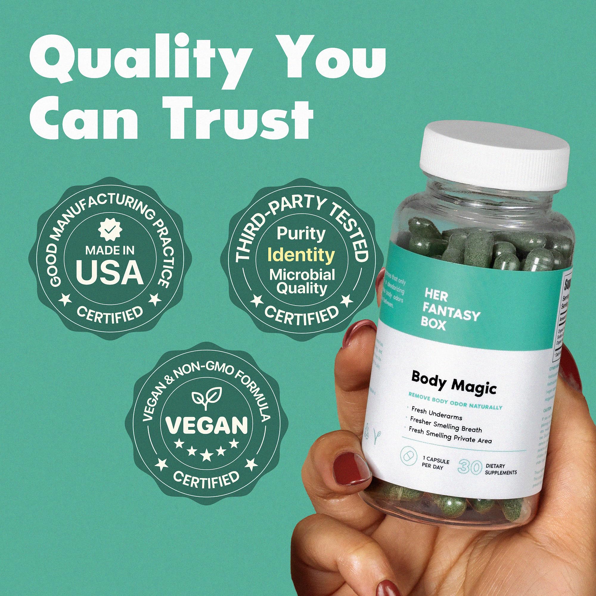 Her Fantasy Box | Body Magic | Chlorophyll Capsules - 30 Vegan Capsules for Detox, Digestion, Gut Health, Skin Support Her Fantasy Box buy supplements canada