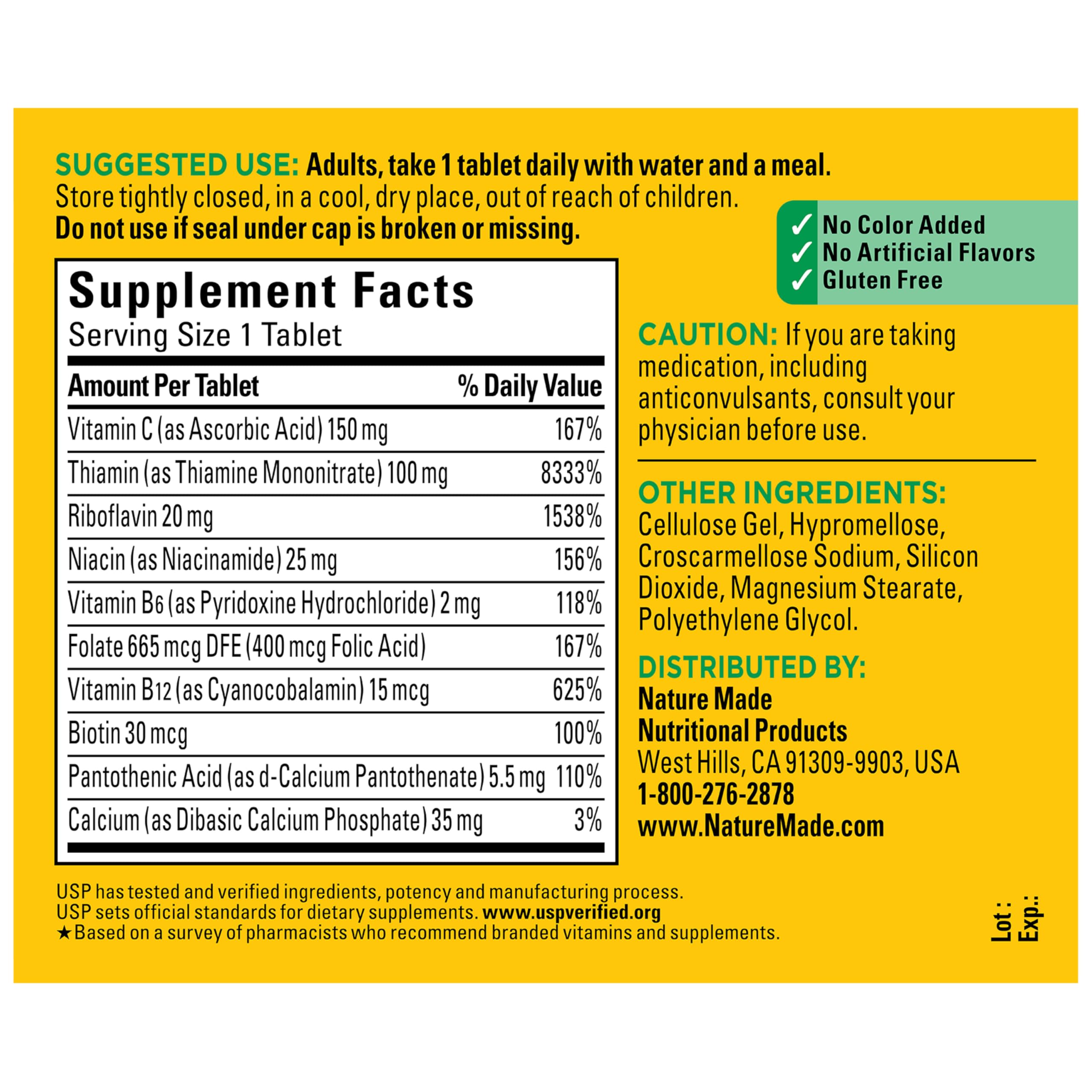 Nature Made Super B Complex with Vitamin C & Folic Acid, B Complex Vitamins for Women and Men, Dietary Supplement Nature Made buy supplements canada