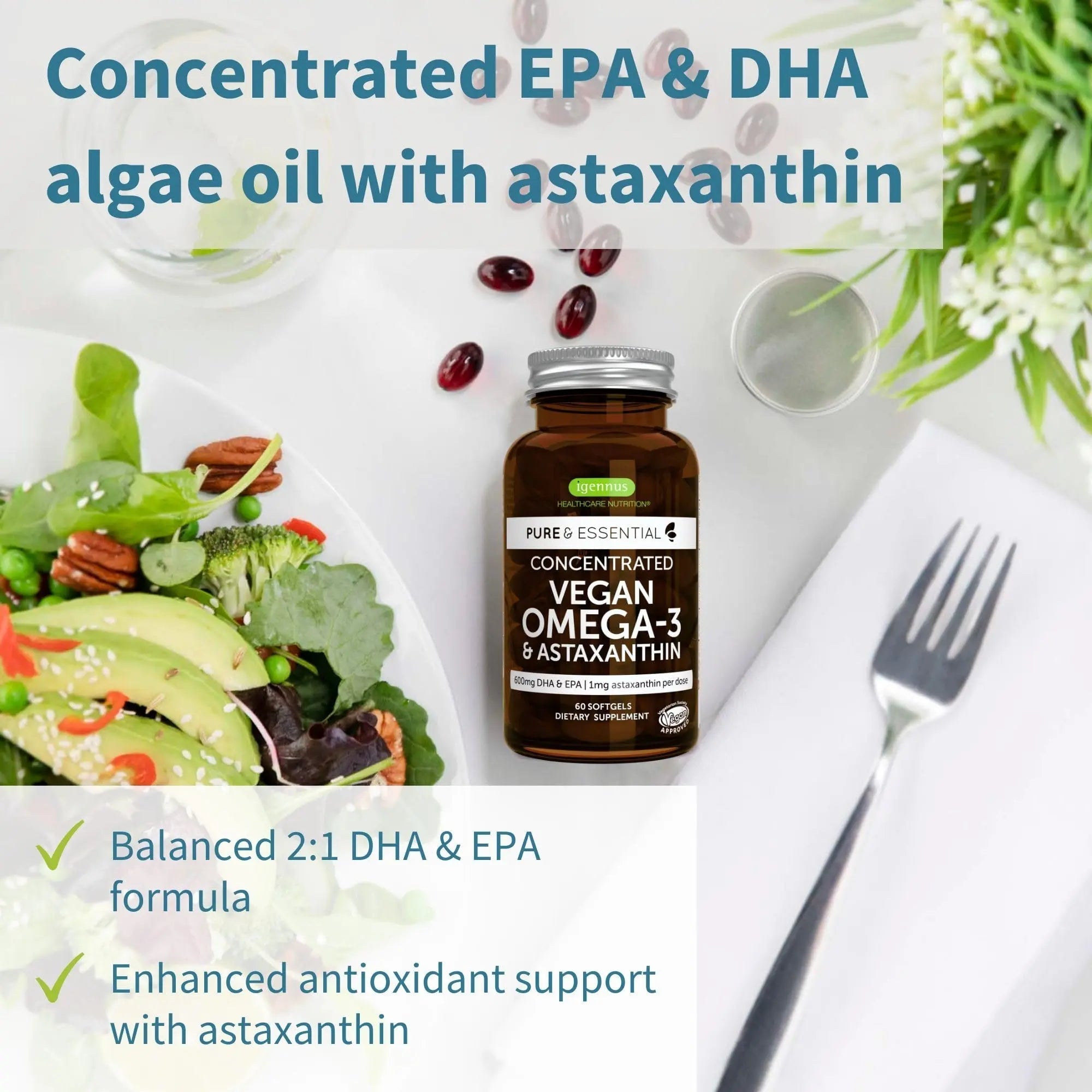 Vegan Omega-3 Algae Oil + Advanced Kids Multivitamin Gummy Bundle, High Concentration DHA & EPA + Vitamin A, B, C, D3 & E Igennus Healthcare Nutrition buy supplements canada
