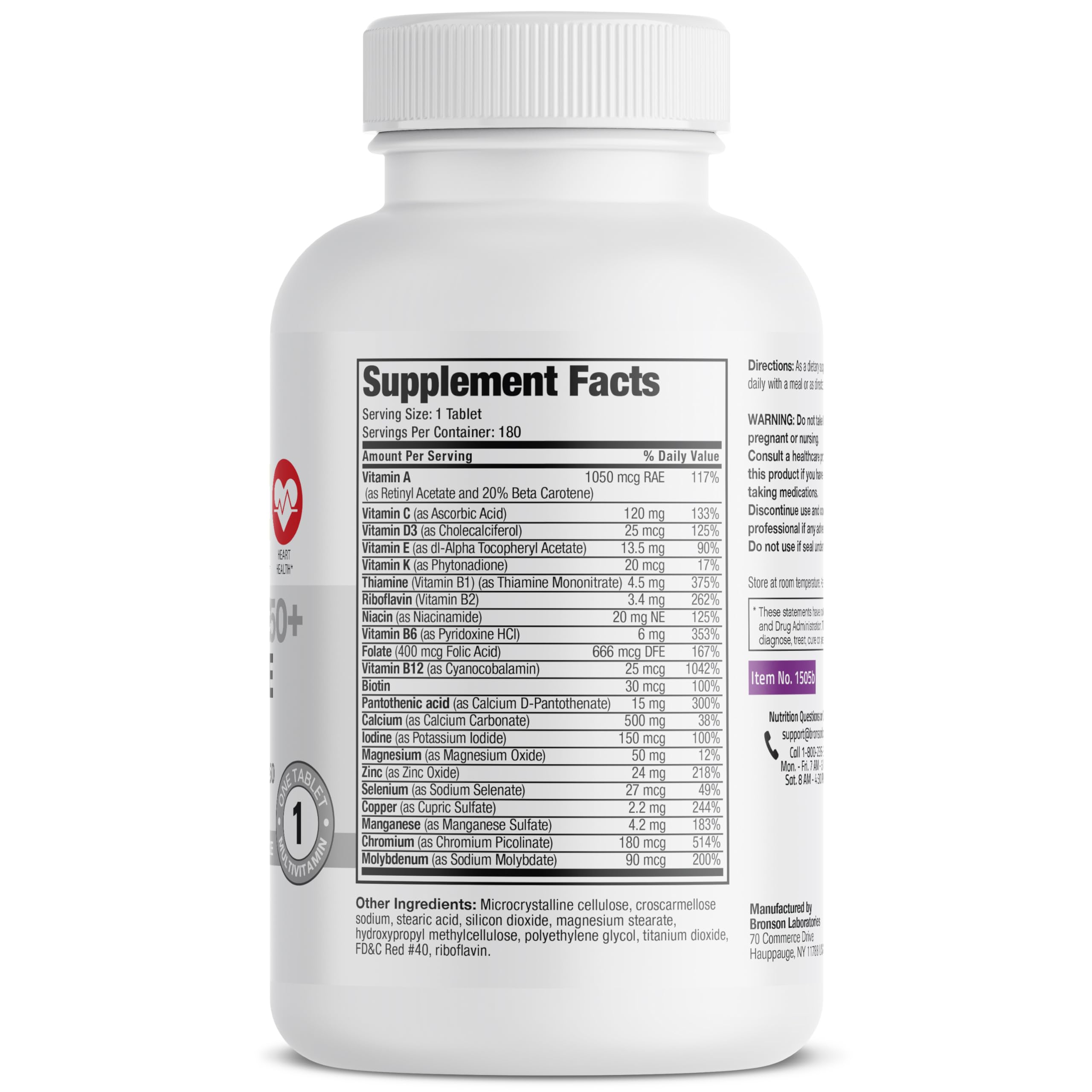Bronson ONE Daily Women’s 50+ Complete Multivitamin Multimineral, 180 Tablets Bronson buy supplements canada