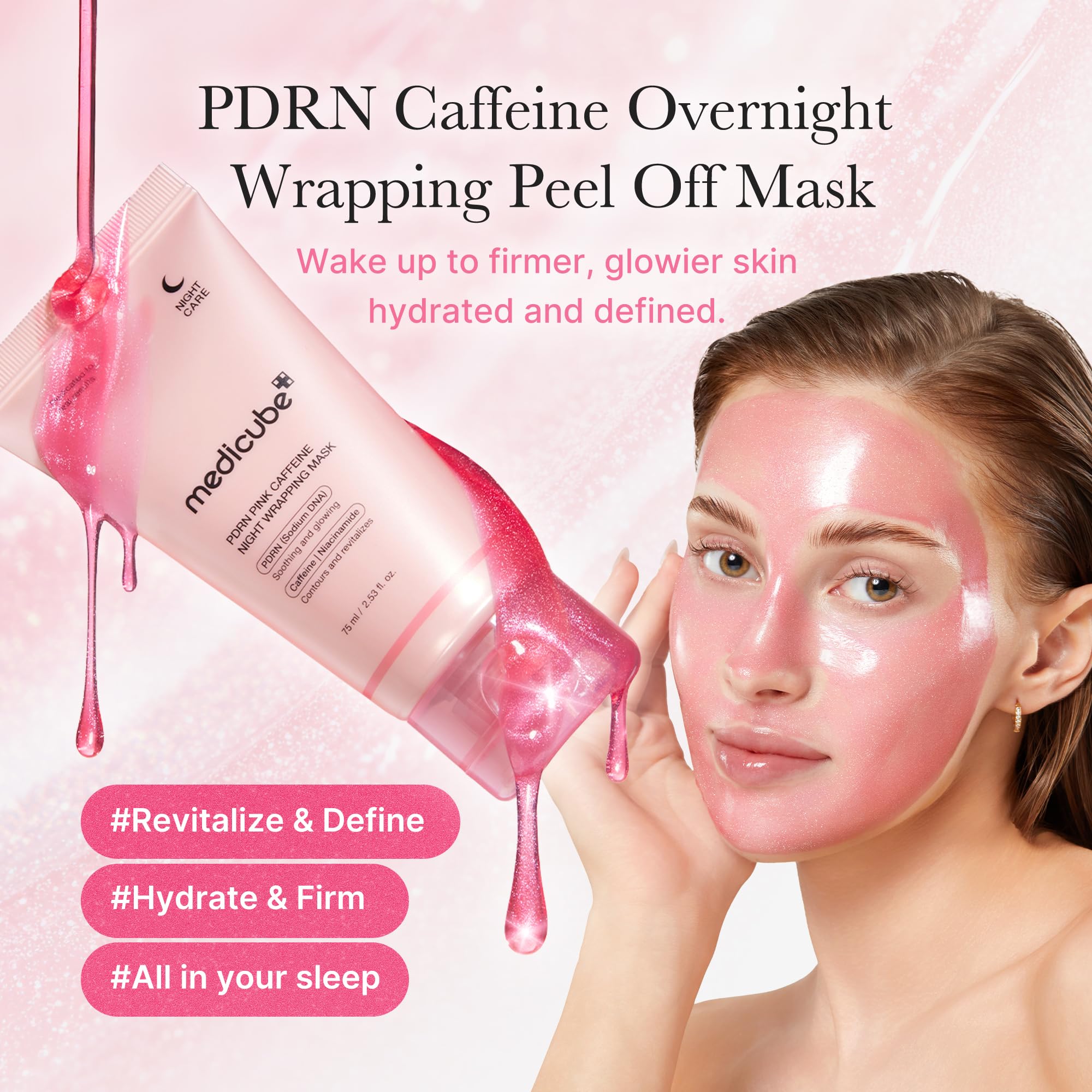 medicube Wrapping Mask PDRN Caffeine Overnight Peel Off Facial Mask | Firming, Depuffing & Hydration | Caffeine, Collagen For Refined, Glass Skin & Face Contour Support | Korean Skin Care, 2.53 fl.oz medicube buy supplements canada