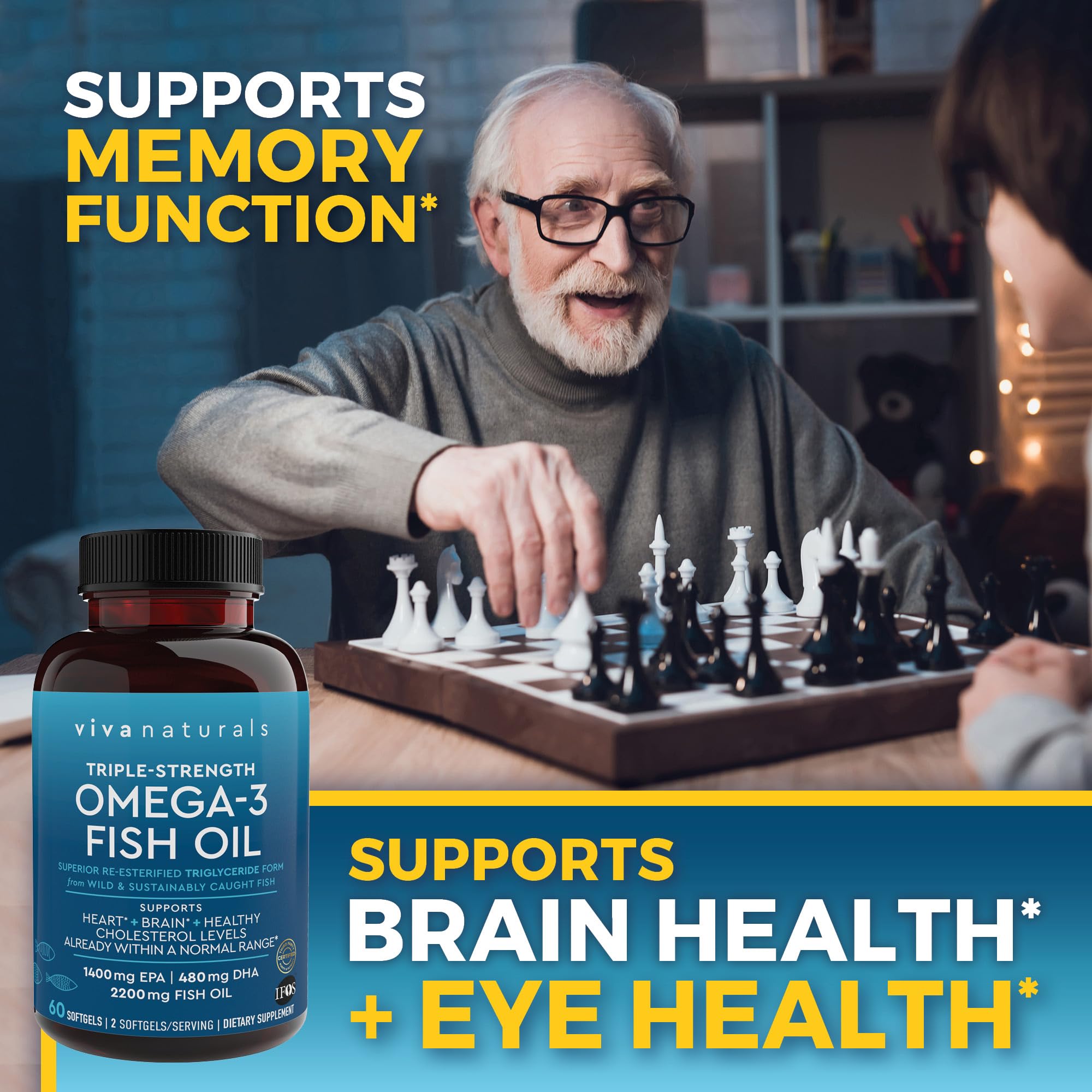 Viva Naturals Triple Strength Omega 3 Fish Oil Supplement - 2200 mg Wild Caught Viva Naturals buy supplements canada