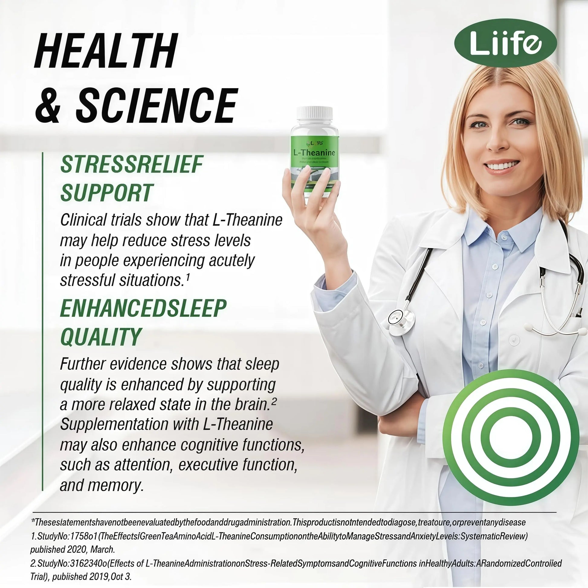 LIIFE L-Theanine (Suntheanine®) with GABA– 60 Veggie Capsules Support with Magnesium & Black Pepper for a Healthy Stress Response, Relaxation, and Focus Increases Brain Alpha-Wave Production* LIIFE buy supplements canada