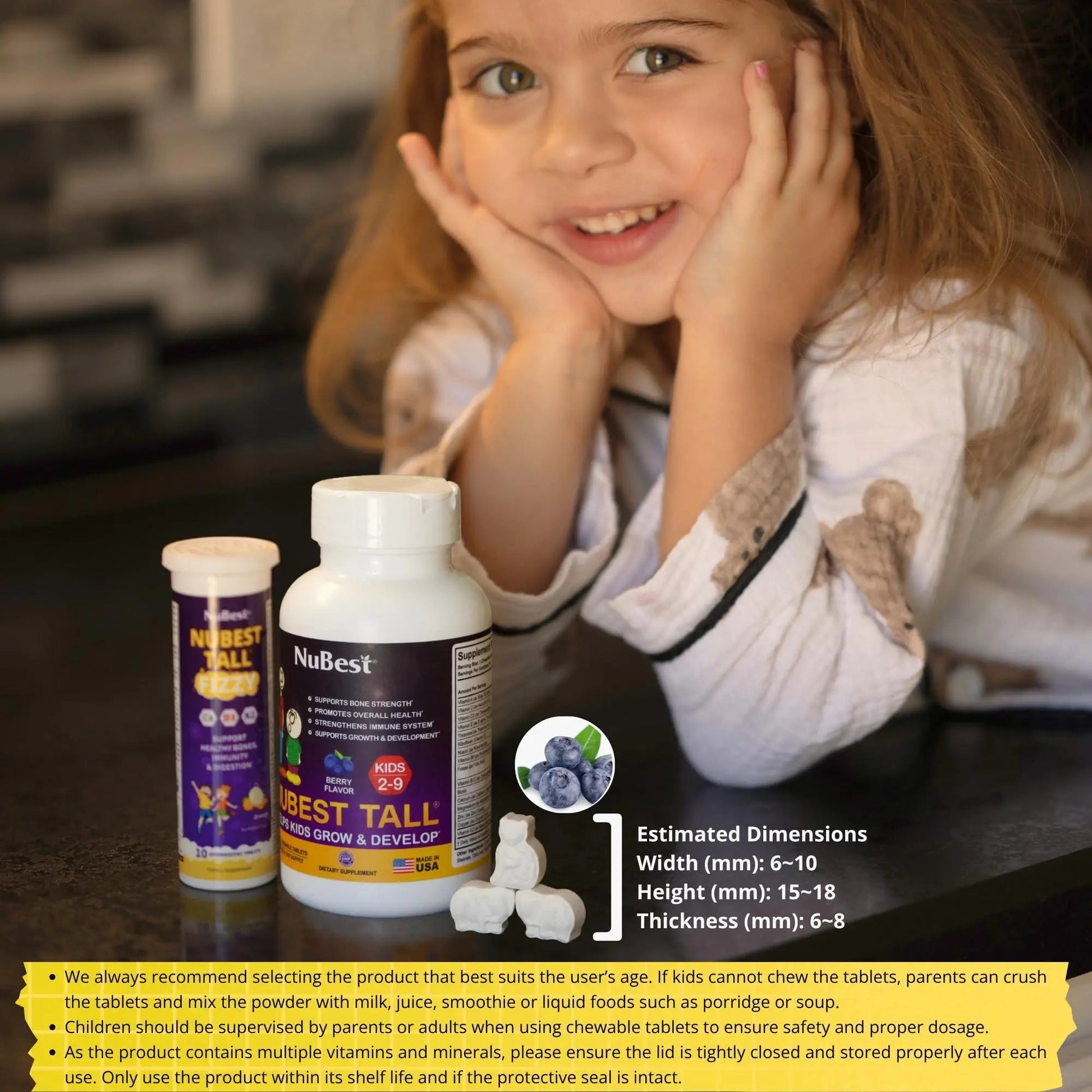 NuBest Tall Kids - Multivitamins & Minerals for Age 2 to 9 - Bone Strength & Immunity Support - Helps Kids, Toddlers Healthy NuBest buy supplements canada