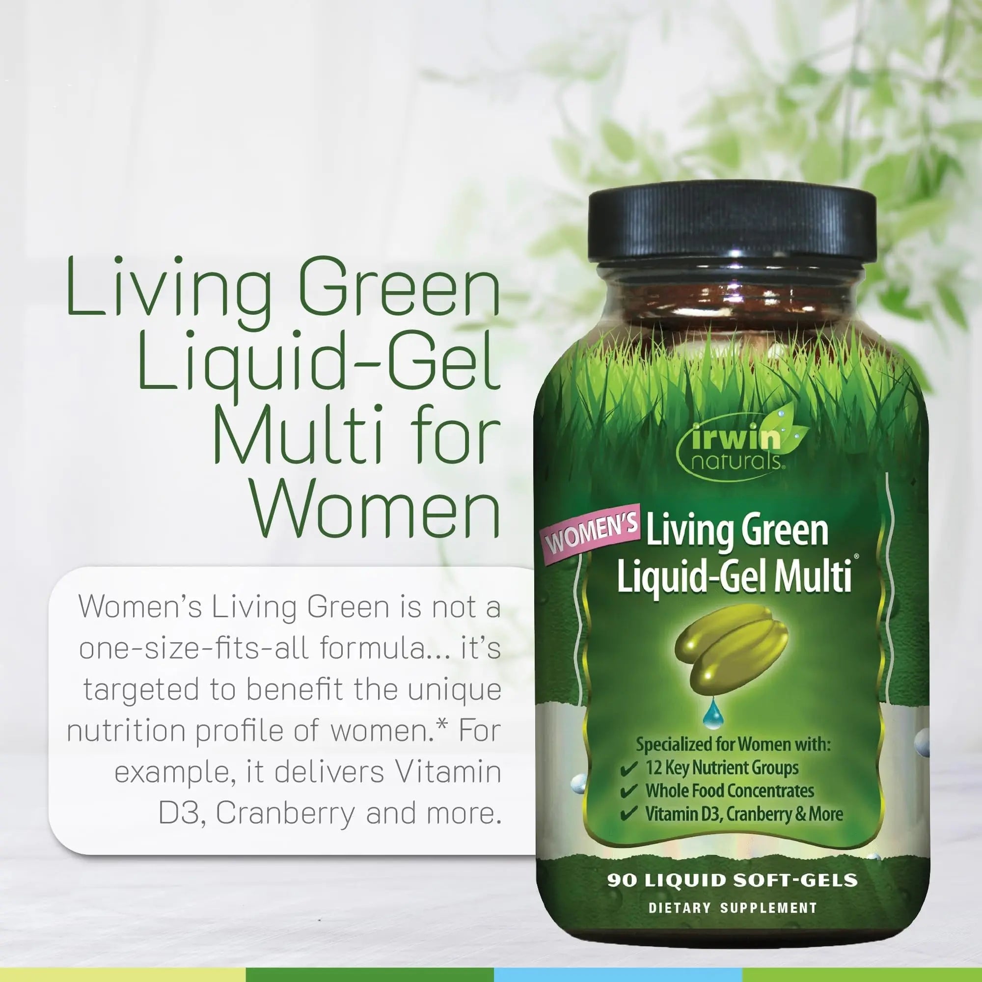Irwin Naturals Women's Living Green Liquid-Gel Multi - 120 Liquid Softgels, Pack of 2 - Includes 70 Essential Nutrients, Vitamins & Minerals Irwin Naturals buy supplements canada