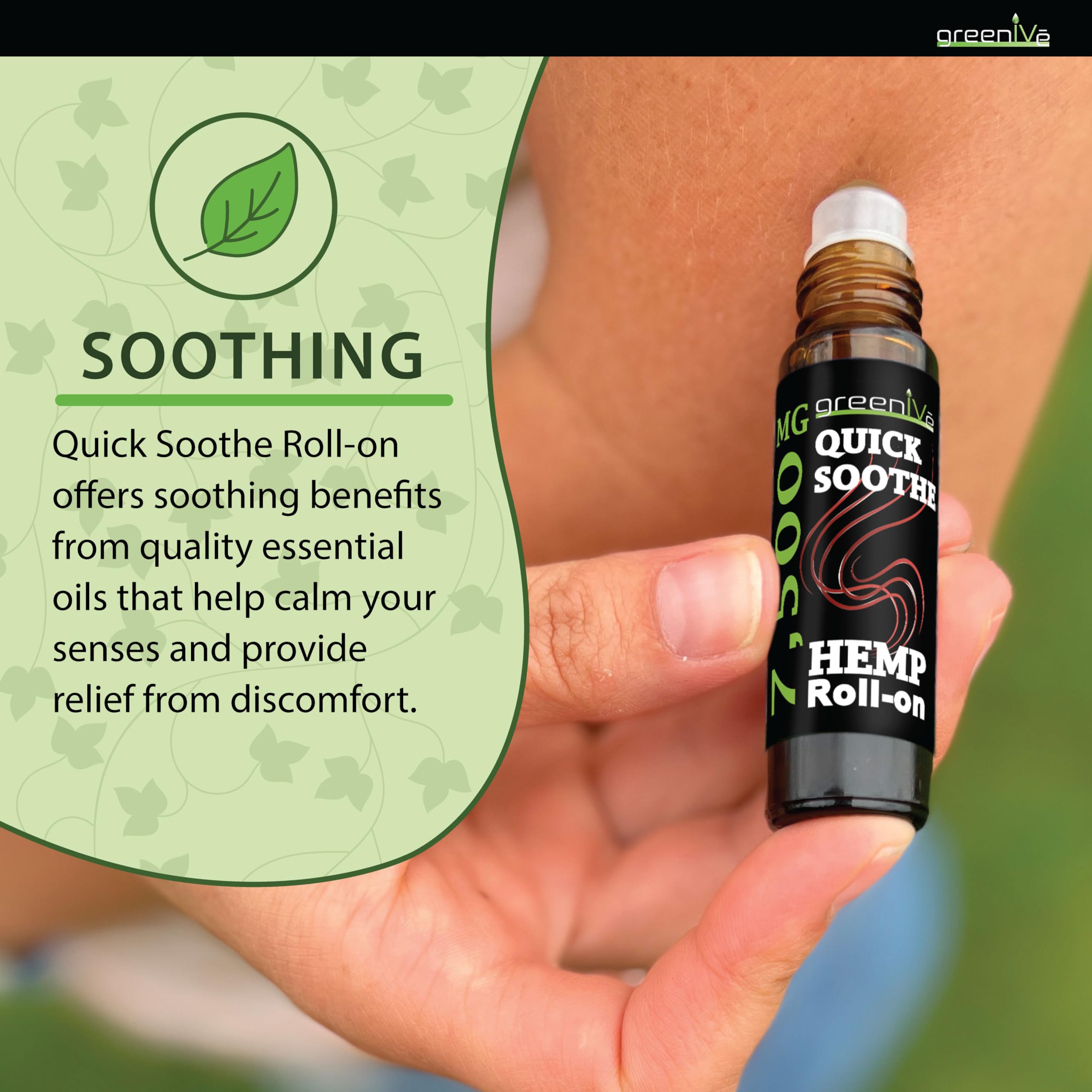 GreenIVe 7,500mg Hemp Roll-On Quick Soothe Therapeutic Essential Oil Blend for Topical Targeting Roll-On (4 Pack) GreenIVe buy supplements canada