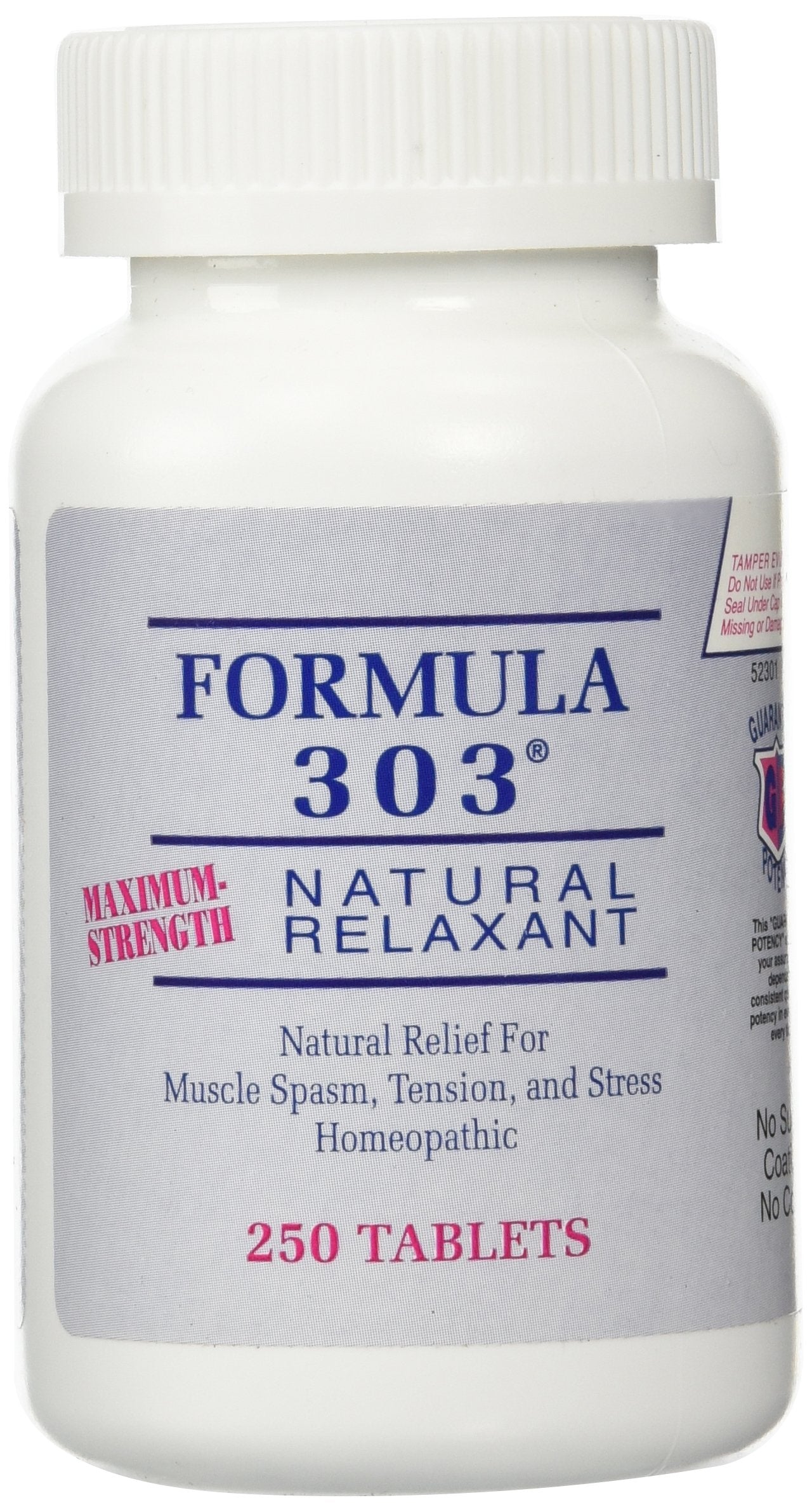 Dee Cee Labs Formula 303 Maximum Strength All-Natural Relaxant Tablets, 250 Tablets; All-Natural Relaxant containing Magnesium for Sore Muscles, Passion Flower, and Valerian Root Dee Cee Laboratories buy supplements canada
