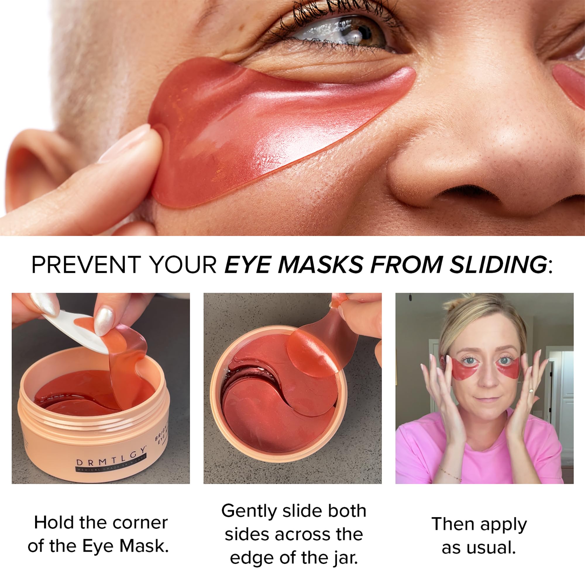 DRMTLGY Brightening Eye Masks – Biodegradable Hydrogel Under Eye Patches with Caffeine, Peptides, Hyaluronic Acid & Niacinamide DRMTLGY buy supplements canada
