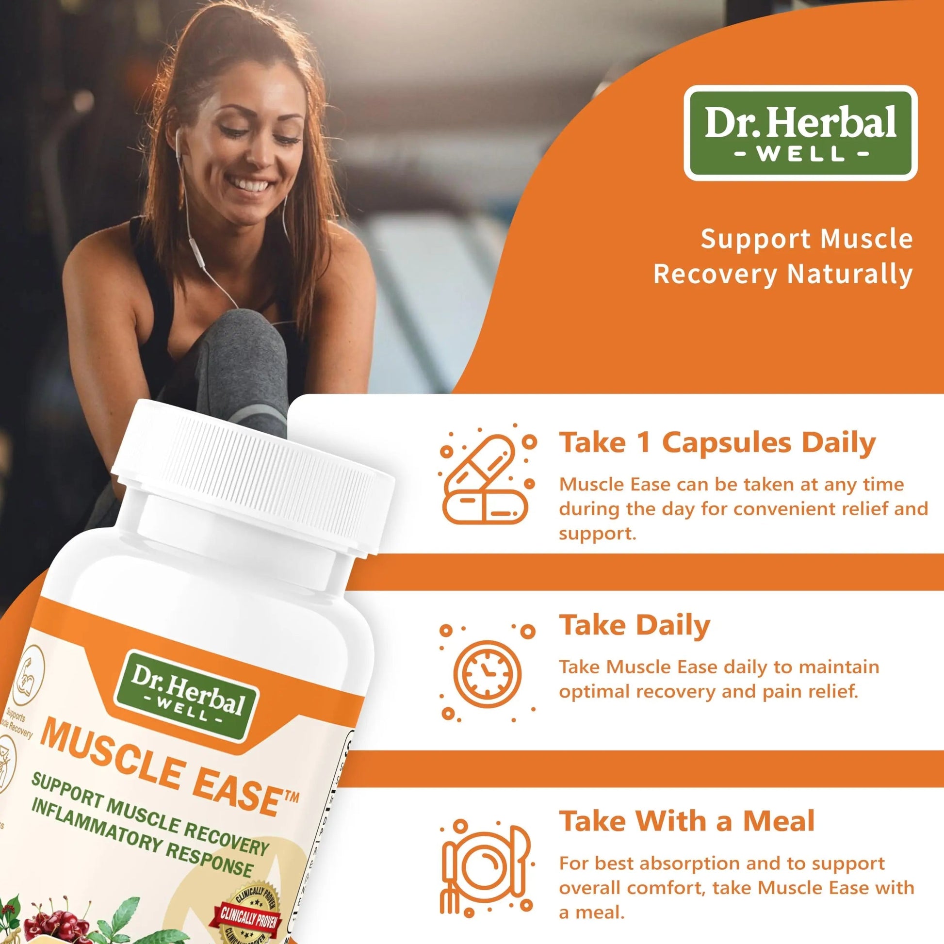 DR.HERBAL WELL Muscle Ease - Joint, Muscle & Nerve Support Fast Acting Relax Comfort Recovery Natural Herbal Supplement - (60 Capsules) MAX-Strength DR. HERBAL WELL buy supplements canada