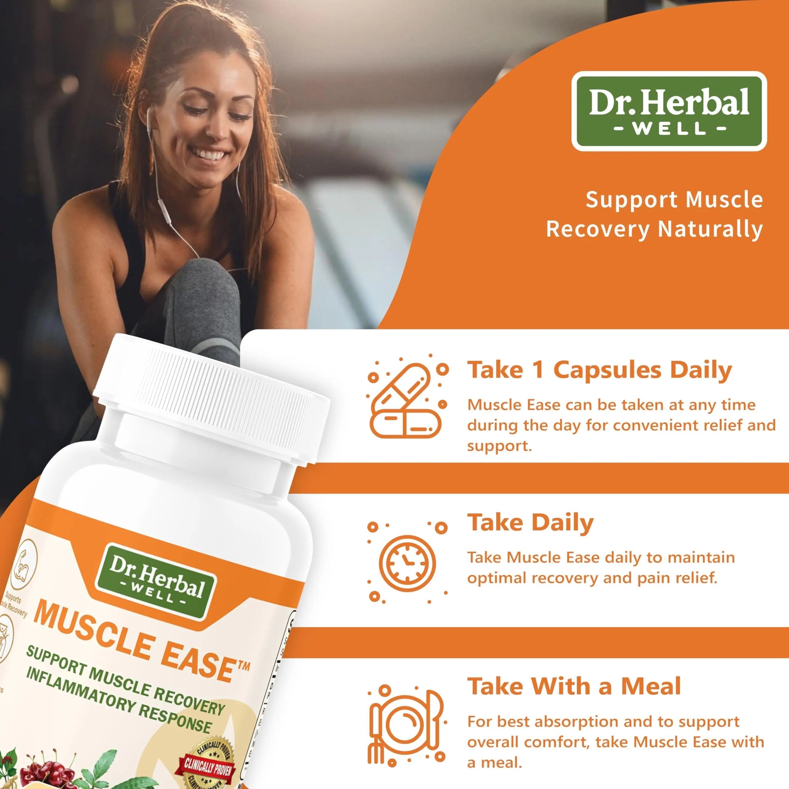 DR.HERBAL WELL Muscle Ease - Joint, Muscle & Nerve Support Fast Acting Relax Comfort Recovery Natural Herbal Supplement - (60 Capsules) MAX-Strength DR. HERBAL WELL buy supplements canada