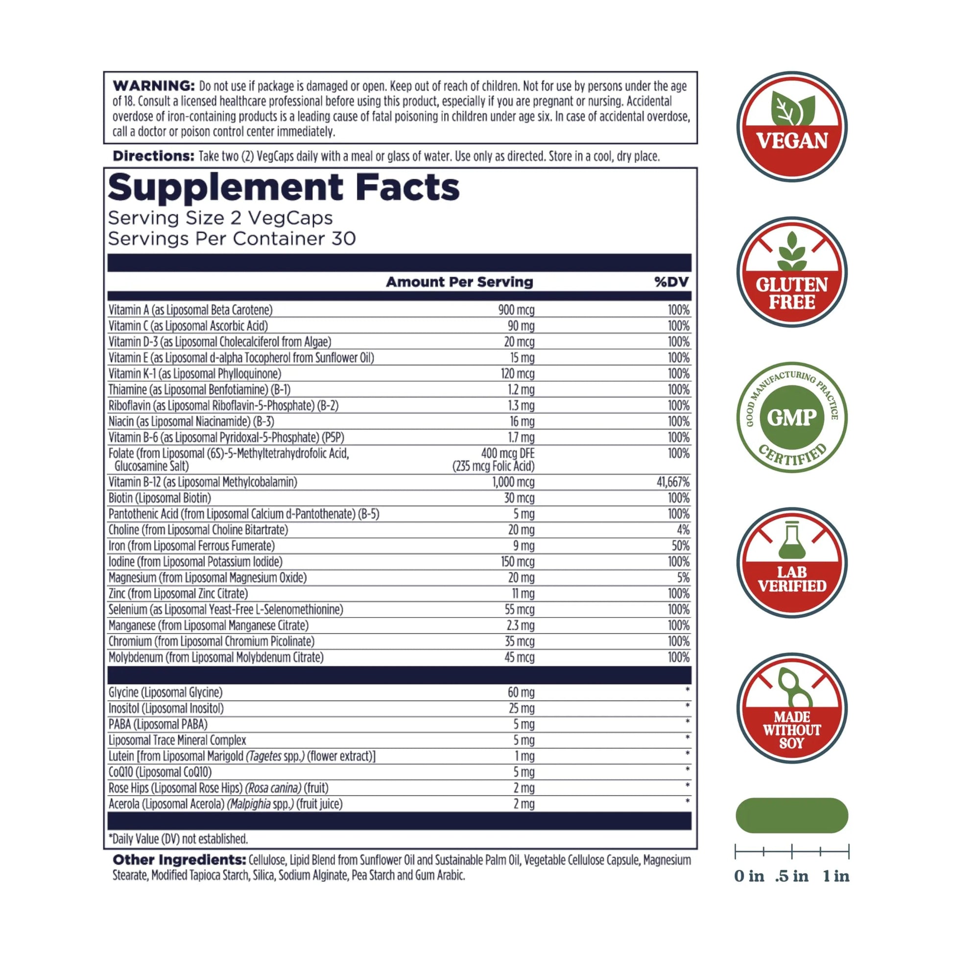 KAL Liposomal Multivitamin - High Potency Liposomal Vitamin C, D-3, and More - Men and Women Multivitamin KAL buy supplements canada