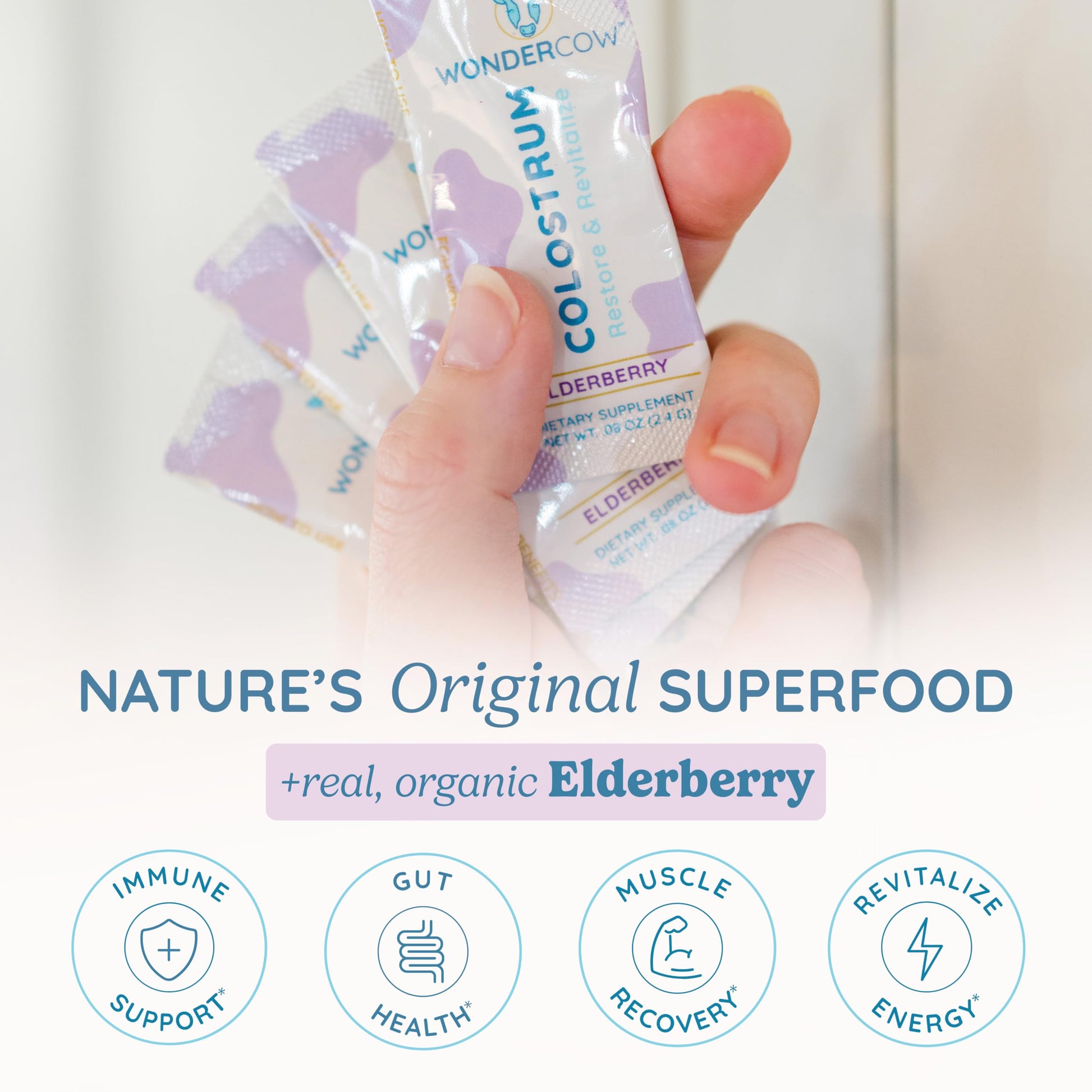 WONDERCOW Colostrum Supplement Powder for Gut Health, Immune Support & Wellness | Natural IgG Pure Whole Bovine Colostrum Superfood, Elderberry, 30 Servings WONDERCOW buy supplements canada