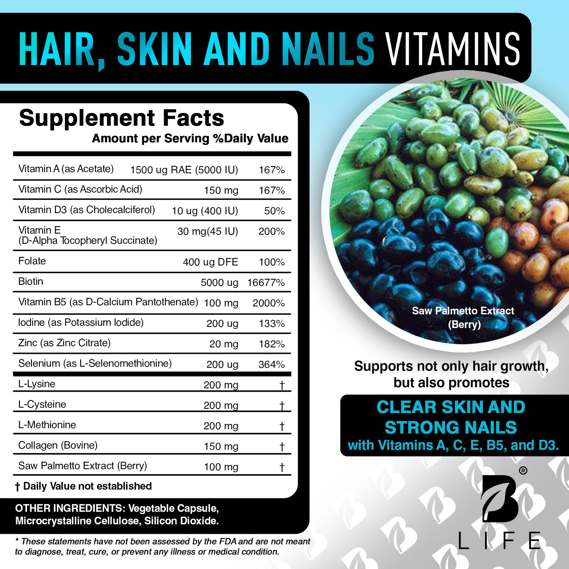 Men’s Hair Growth Supplement – Biotin & Collagen Hair Vitamins for Men – Thicker, Fuller Hair, Nail & Scalp Support – Hair Loss Supplement with Zinc, Selenium & Vitamins A C D E – 240 Capsules B Life Company buy supplements canada