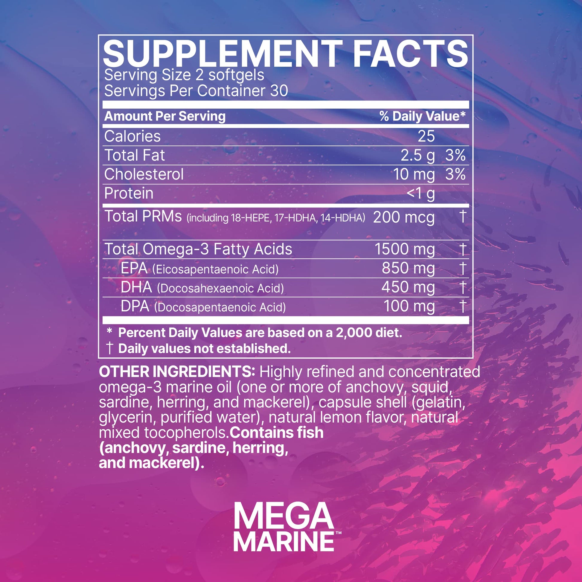 Microbiome Labs MegaMarine Omega 3 Fish Oil Supplements - Gut-Specific EPA DHA Omega 3 Supplement with DPA for Gut Health - Support Immune & Gut Barrier Function (60 Softgels) Microbiome Labs buy supplements canada