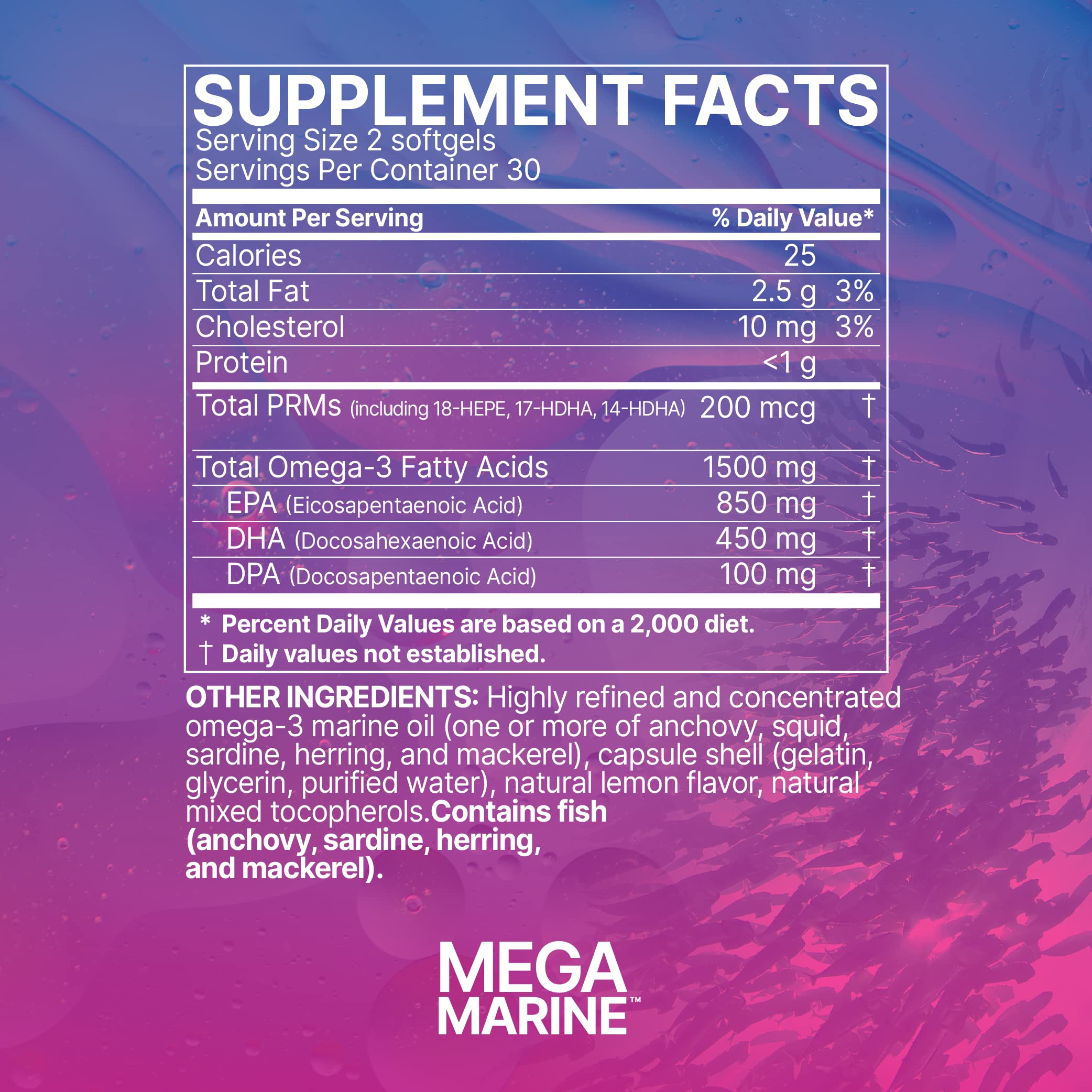 Microbiome Labs MegaMarine Omega 3 Fish Oil Supplements - Gut-Specific EPA DHA Omega 3 Supplement with DPA for Gut Health - Support Immune & Gut Barrier Function (60 Softgels) Microbiome Labs buy supplements canada