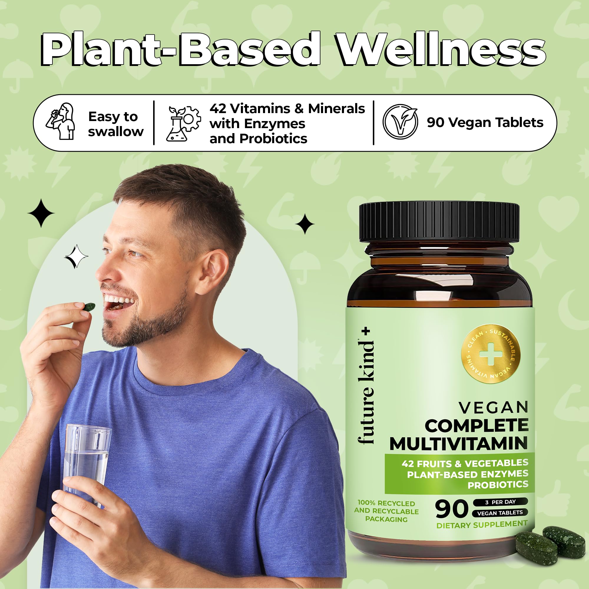 Future Kind Vegan Multivitamins Complete - 42-in-1 Vegan Multivitamins for Women & Men with Enzymes, B12, Zinc, & Probiotics for Digestion Future Kind buy supplements canada