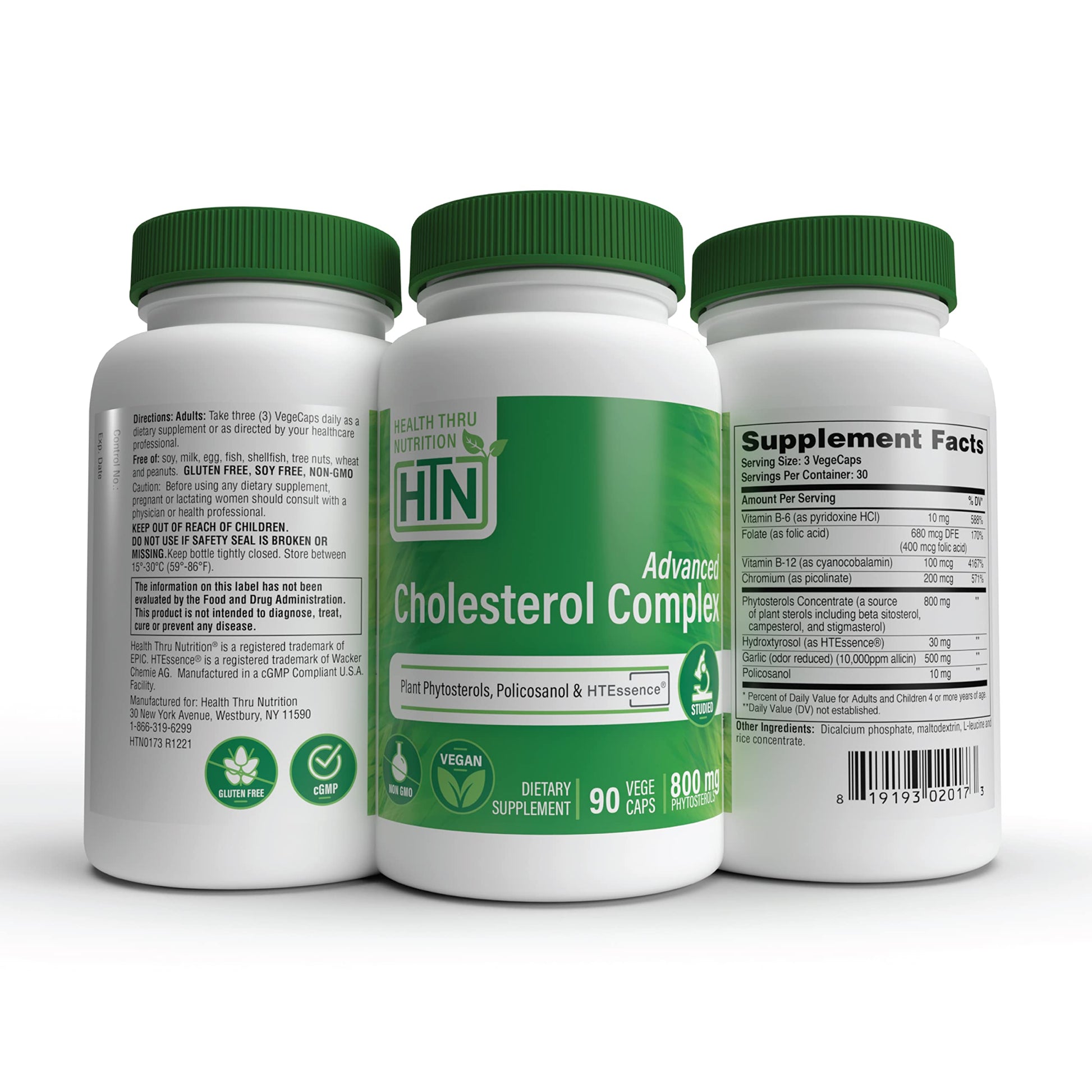 Health Thru Nutrition Advanced Cholesterol Complex | Heart Health Support & Lipid Metabolism with Phytosterols, Policosanol, Hydroxytyrosol, Chromium and More | Vegan, Non-GMO (Pack of 90) Health Thru Nutrition buy supplements canada