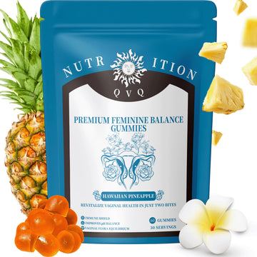 Organic Natural Sourcing Premium Feminine PH Balance Gummies for Women's Health, Immune Support, Hawaiian Pineapple Flavor Gluten-Free, Vegan Premium Feminine Balance Gummies For women-60 Prebiotics QVQ buy supplements canada