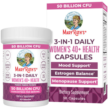 MaryRuth's 3-in-1 Daily Health 40+ Probiotics for Women | Hormonal & Menopause Support Supplement for Women | Gut Health Capsules | 50 Billion CFU | Allergen Free | 30 Ct MARYRUTH'S buy supplements canada