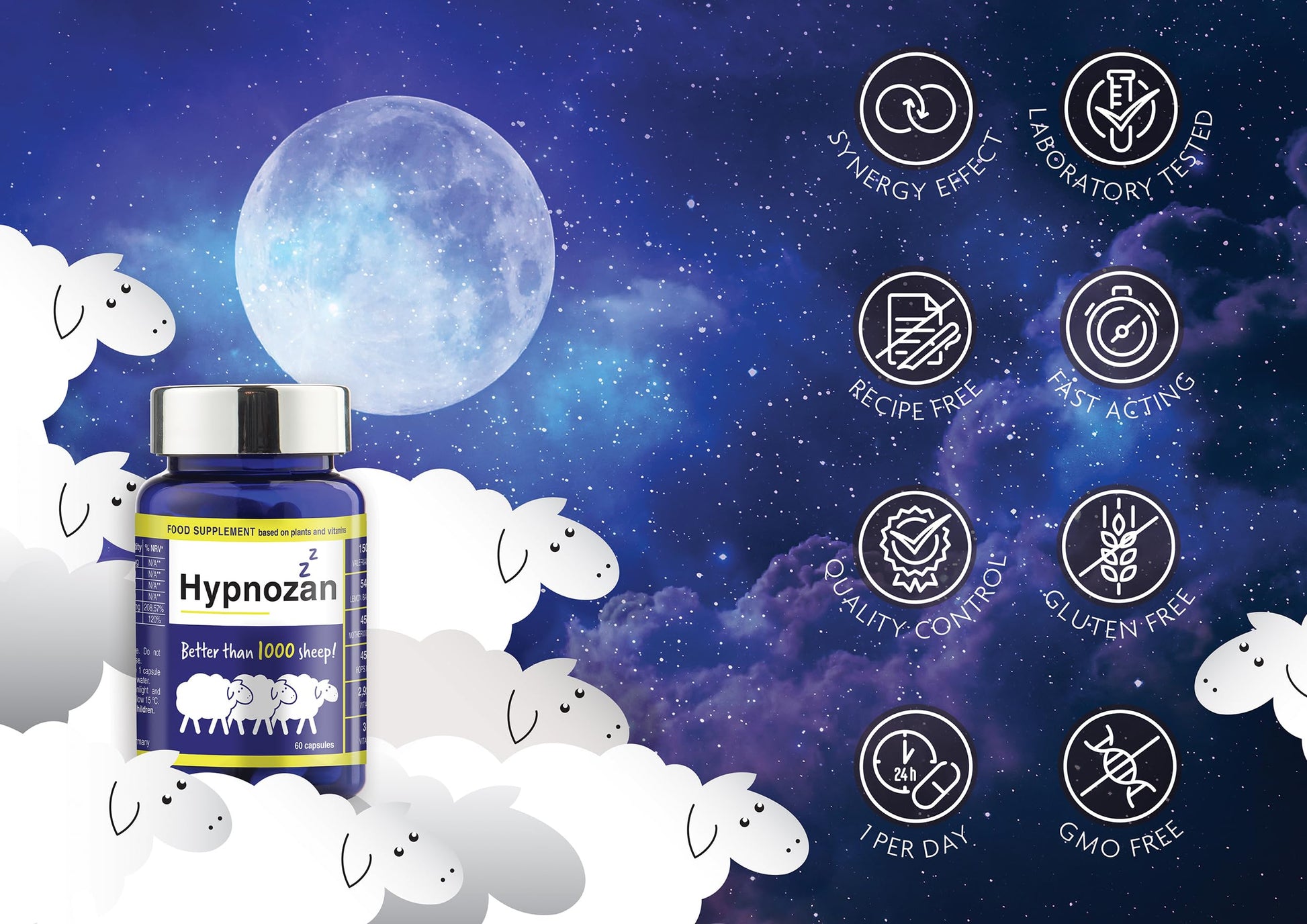 Hypnozan. 60 Easy Nights in Every Pack - 60 Capsules, Just One Before Bed. Natural Vox pharmaceutica buy supplements canada