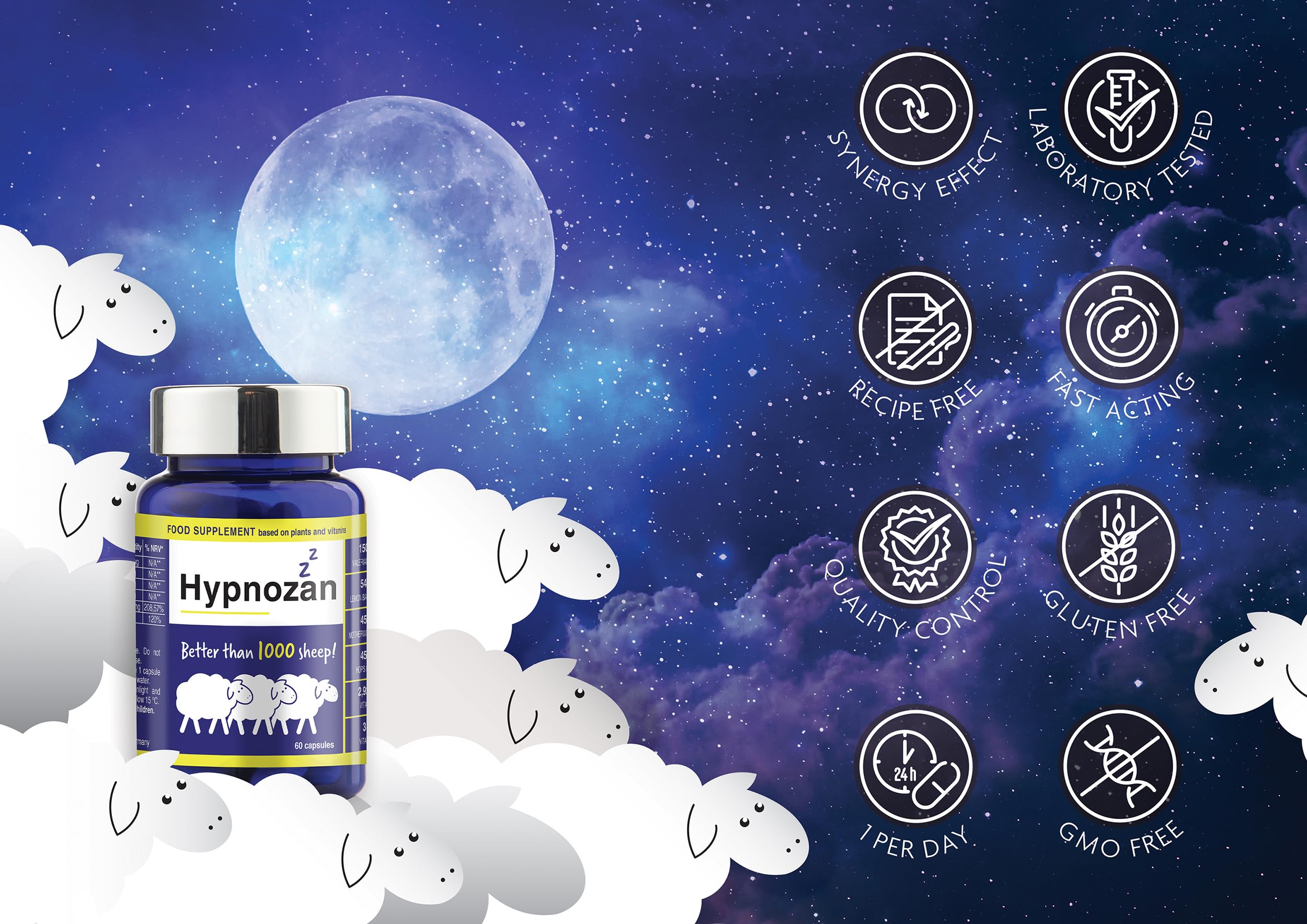 Hypnozan. 60 Easy Nights in Every Pack - 60 Capsules, Just One Before Bed. Natural Vox pharmaceutica buy supplements canada