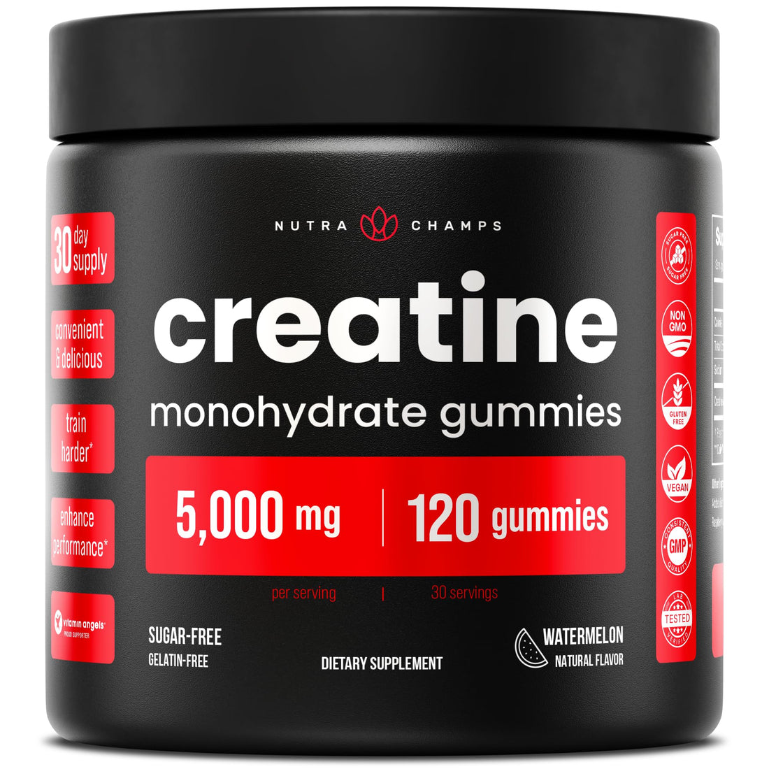 NutraChamps 120 Creatine Gummies for Men & Women - 5g Sugar Free Chewable Creatine Monohydrate Gummies - Supports Protein Synthesis, Muscle Recovery & Workout Performance NutraChamps buy supplements canada