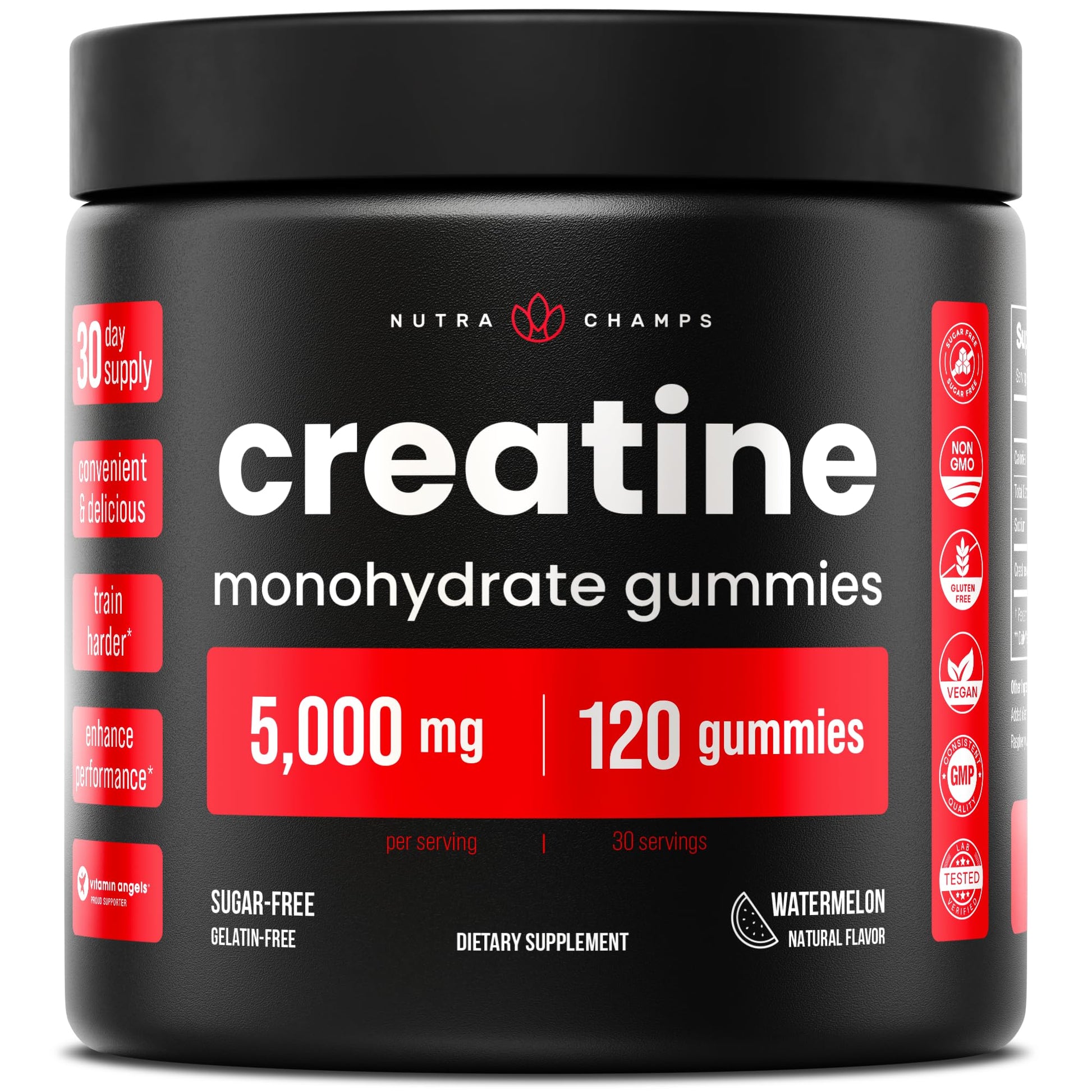 NutraChamps 120 Creatine Gummies for Men & Women - 5g Sugar Free Chewable Creatine Monohydrate Gummies - Supports Protein Synthesis, Muscle Recovery & Workout Performance NutraChamps buy supplements canada