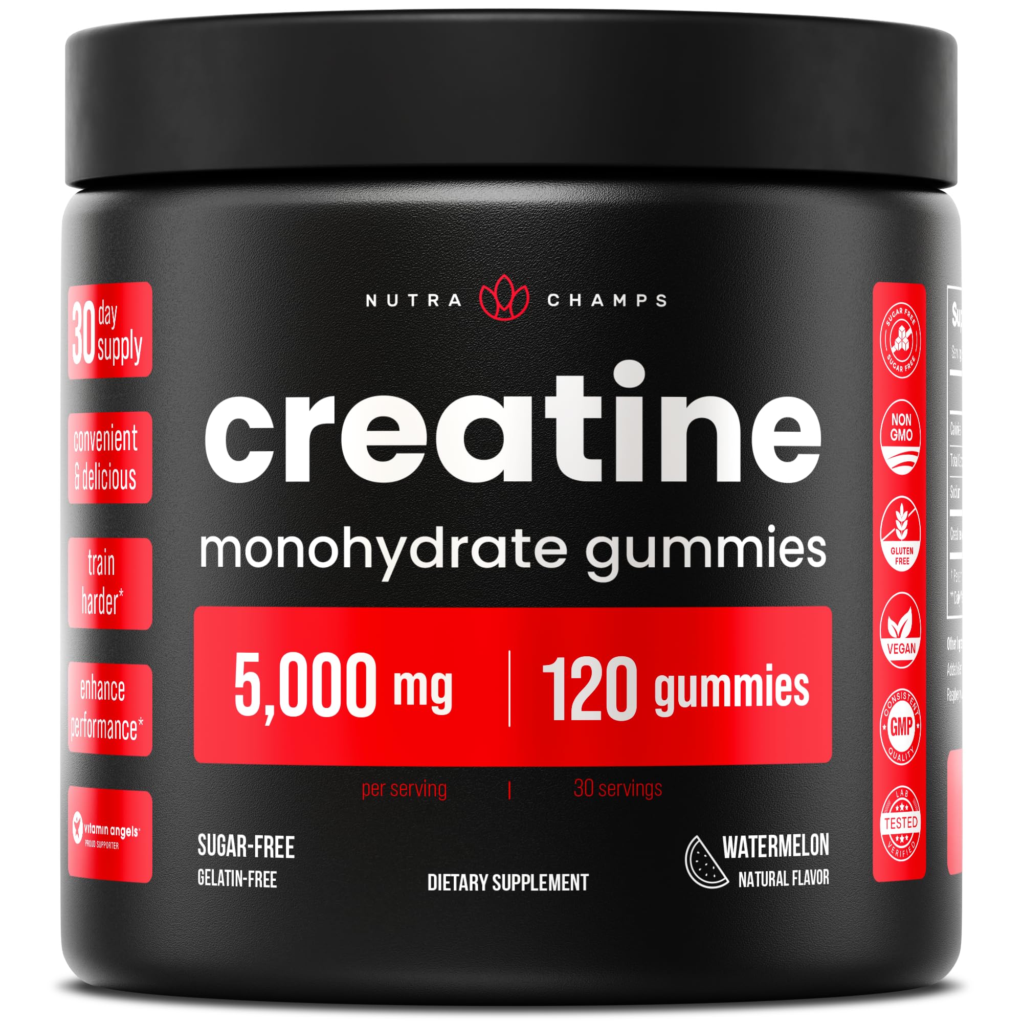 NutraChamps 120 Creatine Gummies for Men & Women - 5g Sugar Free Chewable Creatine Monohydrate Gummies - Supports Protein Synthesis, Muscle Recovery & Workout Performance NutraChamps buy supplements canada