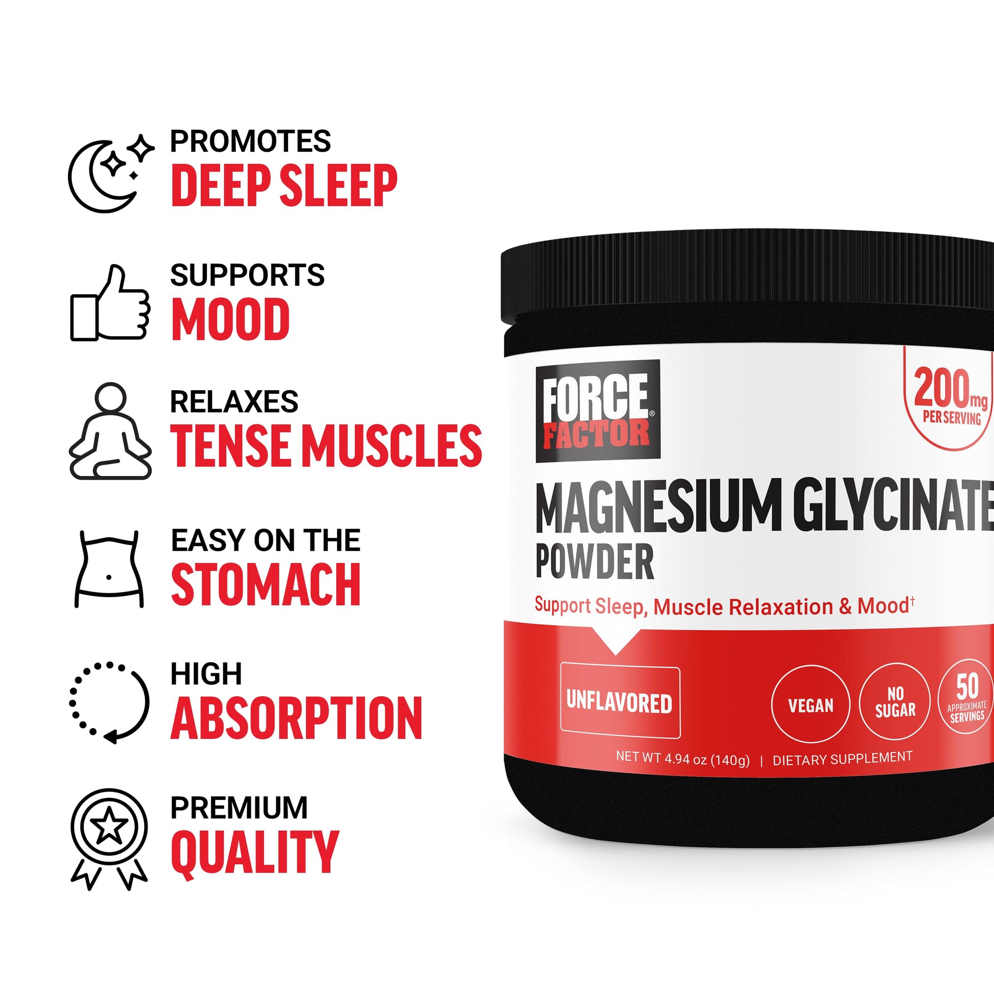 Force Factor Magnesium Glycinate 200mg, Magnesium Supplement for Women and Men to Support Sleep, Muscle Relaxation, and Mood, High Absorption, Vegan, 50 Servings Force Factor buy supplements canada