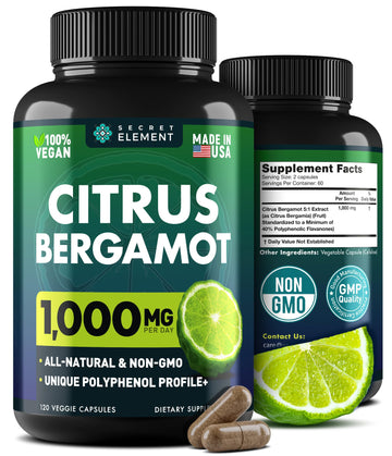 Citrus Bergamot Extract 1000mg - Citrus Bergamot Supplement for Heart, Immune System Secret Element buy supplements canada