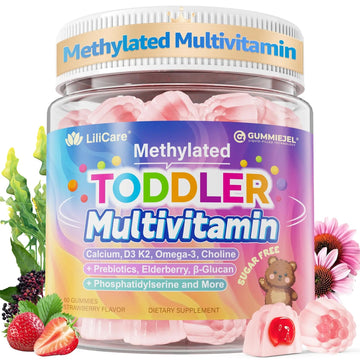 Toddler Multivitamin Gummies with Iron, Omega-3, ARA, Calcium, Prebiotic | Methylated Vitamins for Kids Ages 2+ | Overall Support | LILICARE buy supplements canada