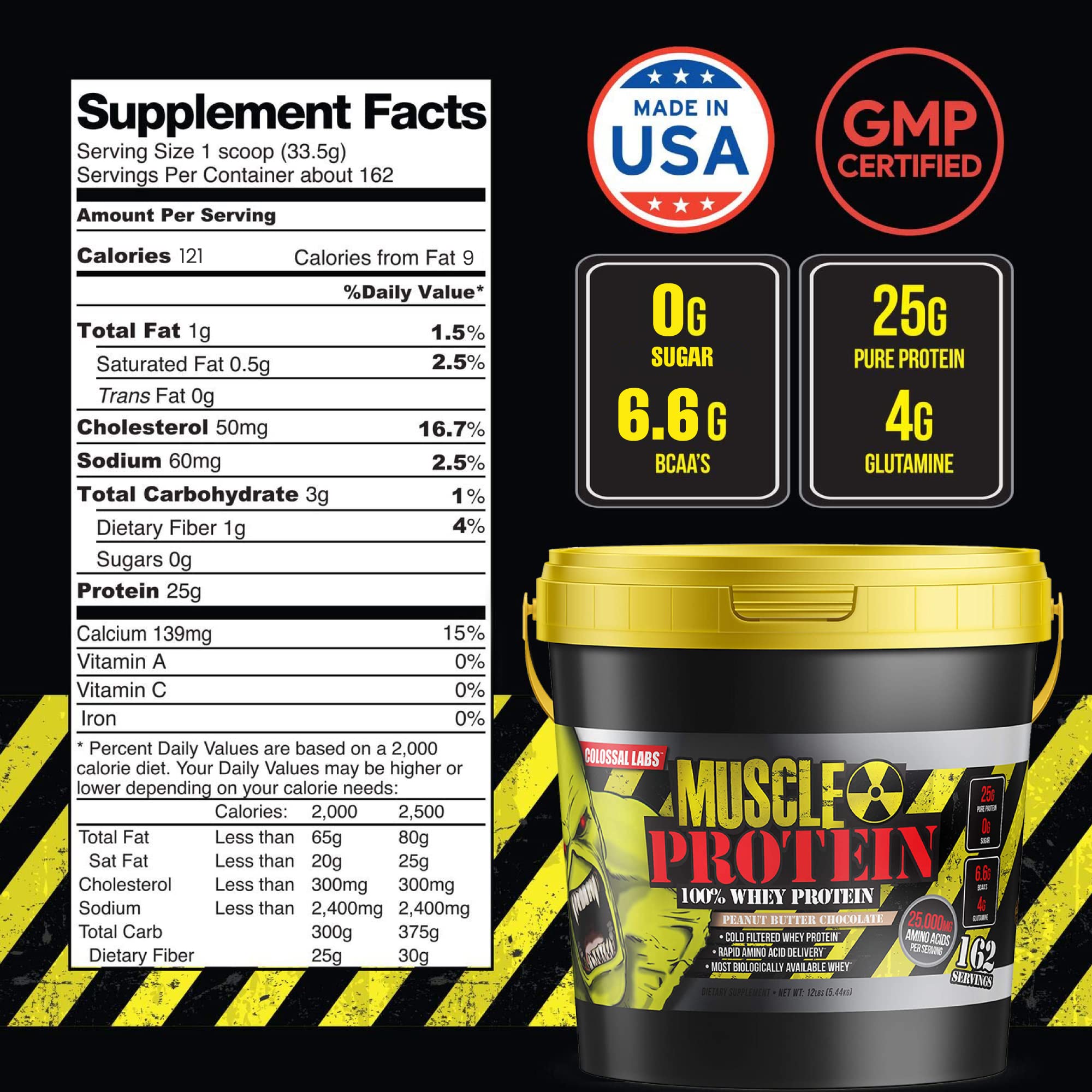 COLOSSAL LABS Muscle Growth Whey Protein [12 lbs/Pack of 1]–Peanut Butter Chocolate COLOSSAL LABS buy supplements canada