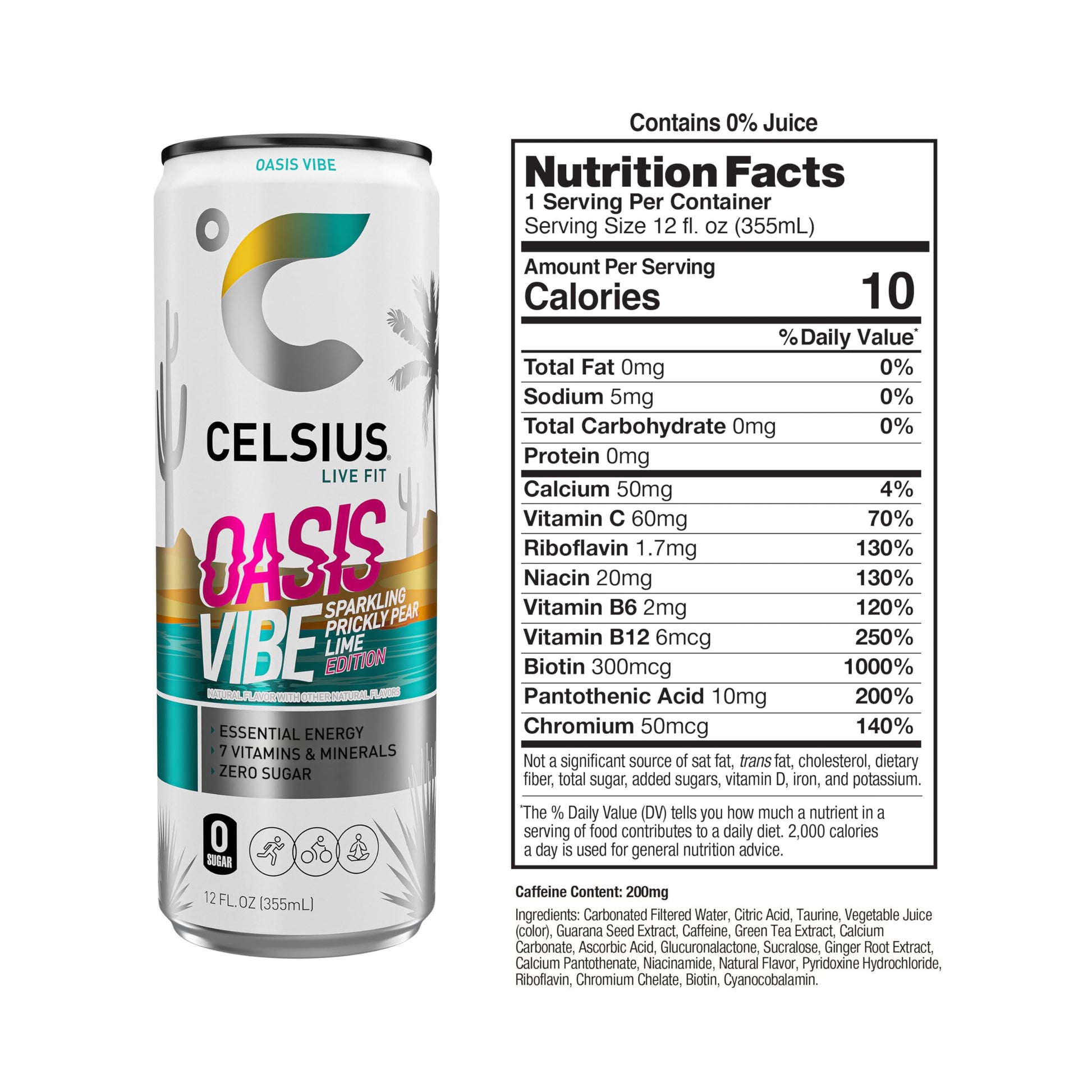 CELSIUS Sparkling Oasis Vibe, Functional Essential Energy Drink, 12 Fl Oz (Pack of 12) CELSIUS buy supplements canada