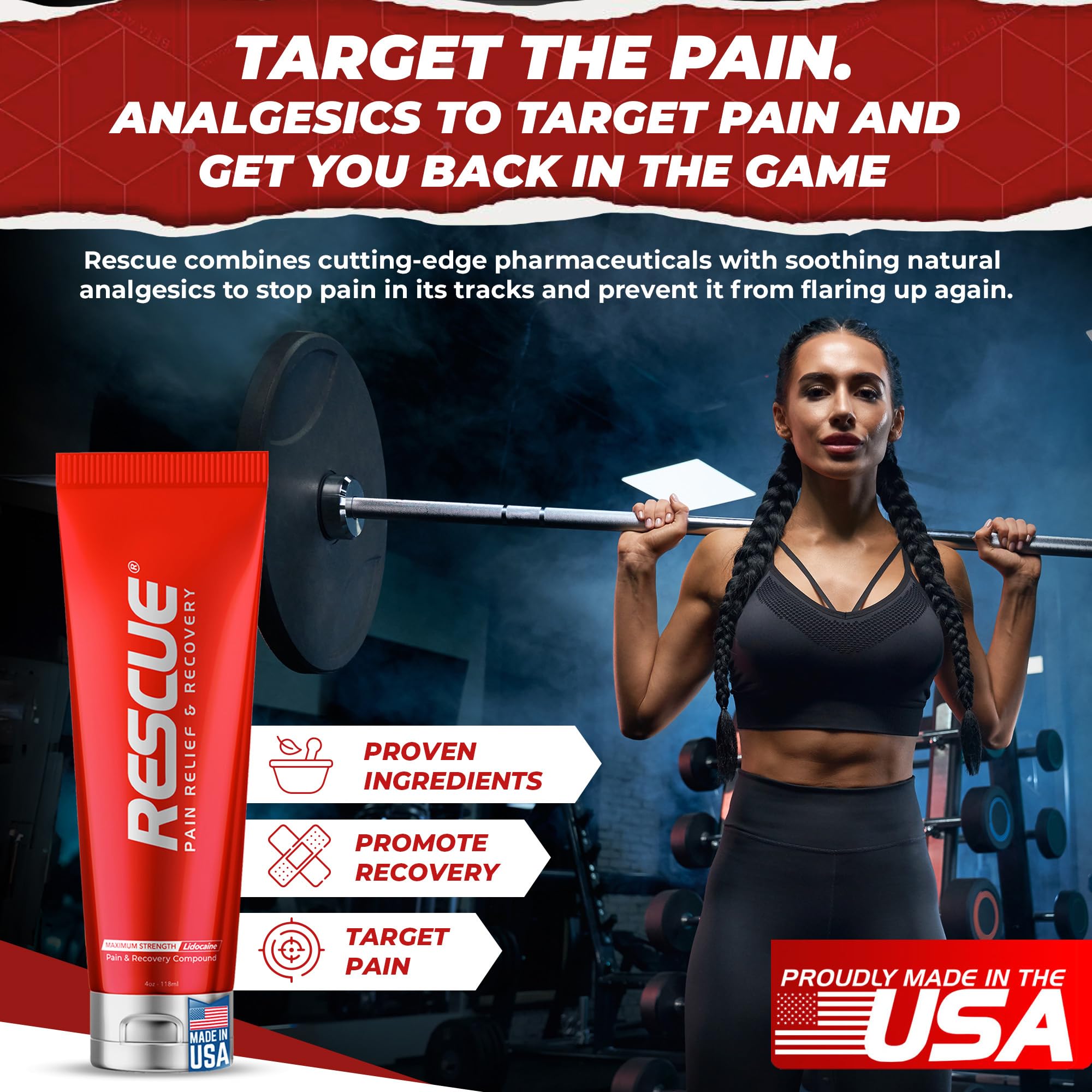 RESCUE PAIN RELIEF & RECOVERY Cream - All-in-One Solution for Back, Neck, Knee, Hand, Foot, and Shoulder Pain - Combines Power of Key Ingredients from Leading Pain Relief CreamProducts - 4 Ounces RESCUE PAIN RELIEF & RECOVERY buy supplements canada