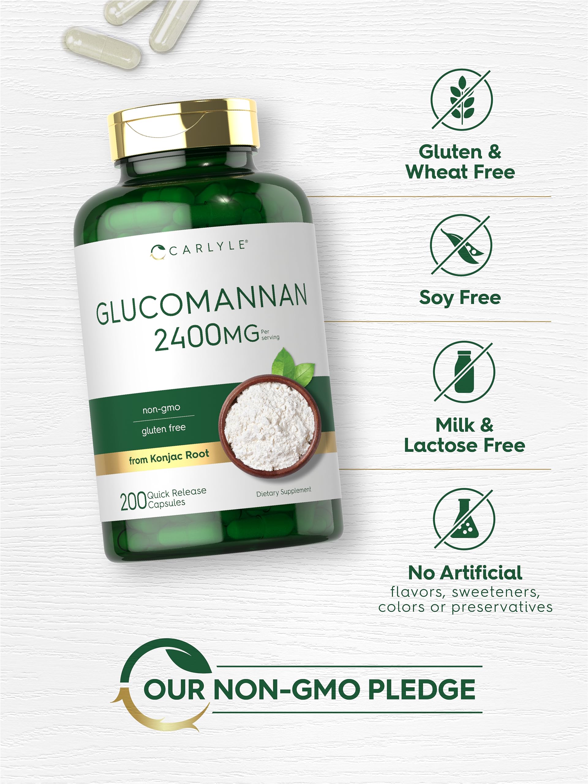 Carlyle Glucomannan Capsules | 200 Count | Soluble Fiber Pills | Non-GMO Carlyle buy supplements canada