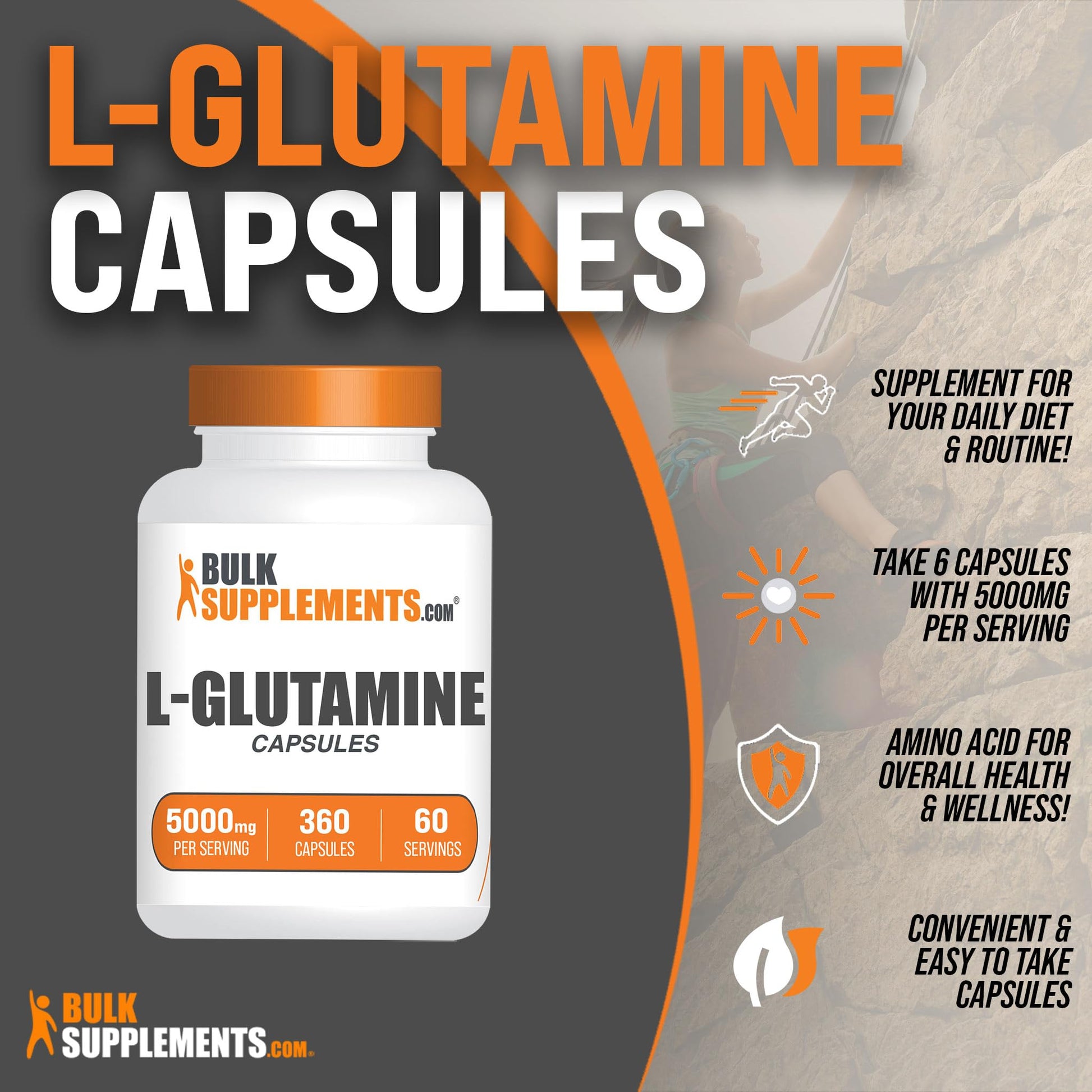 BULKSUPPLEMENTS.COM L-Glutamine Capsules - Glutamine Supplement, L Glutamine BULKSUPPLEMENTS.COM buy supplements canada