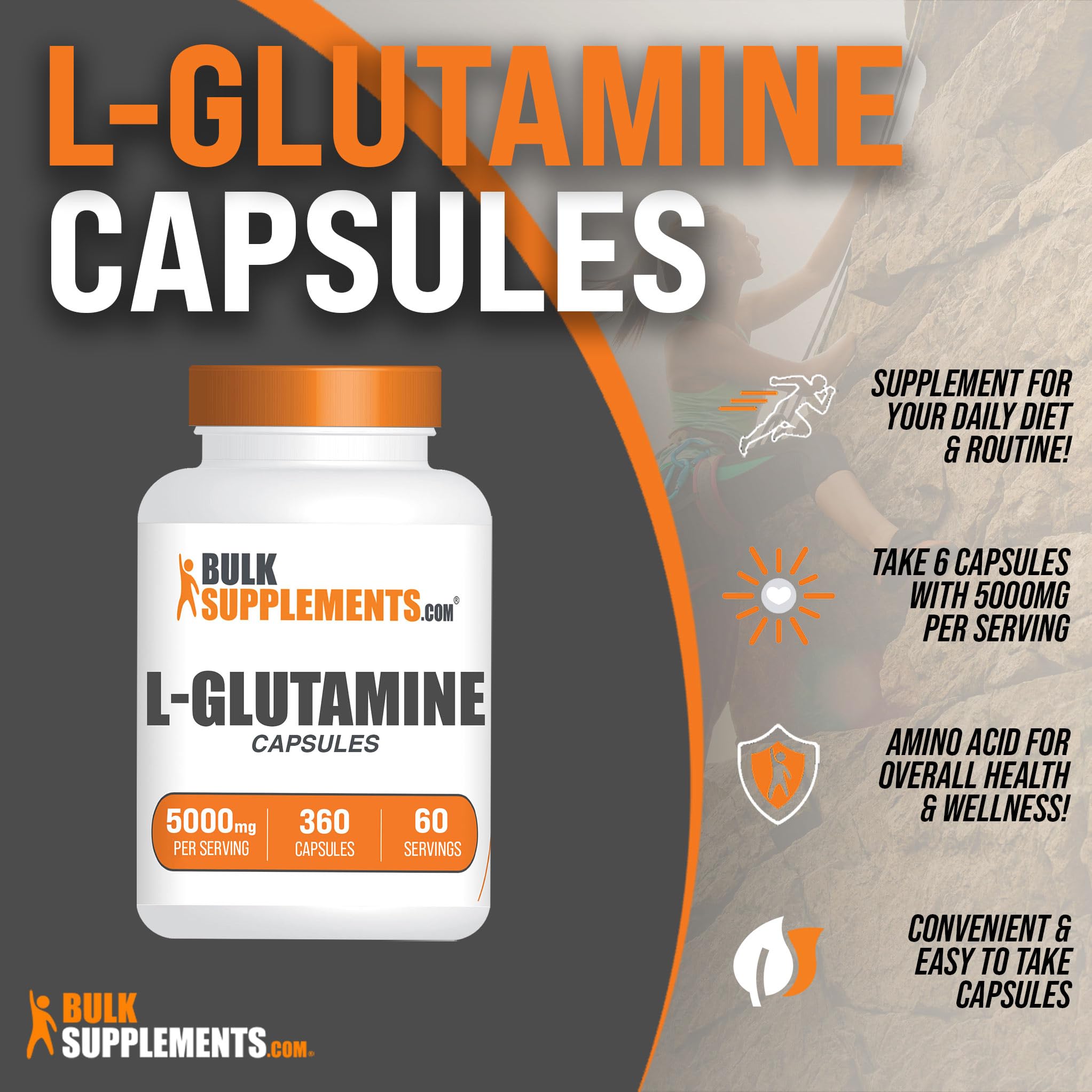 BULKSUPPLEMENTS.COM L-Glutamine Capsules - Glutamine Supplement, L Glutamine BULKSUPPLEMENTS.COM buy supplements canada