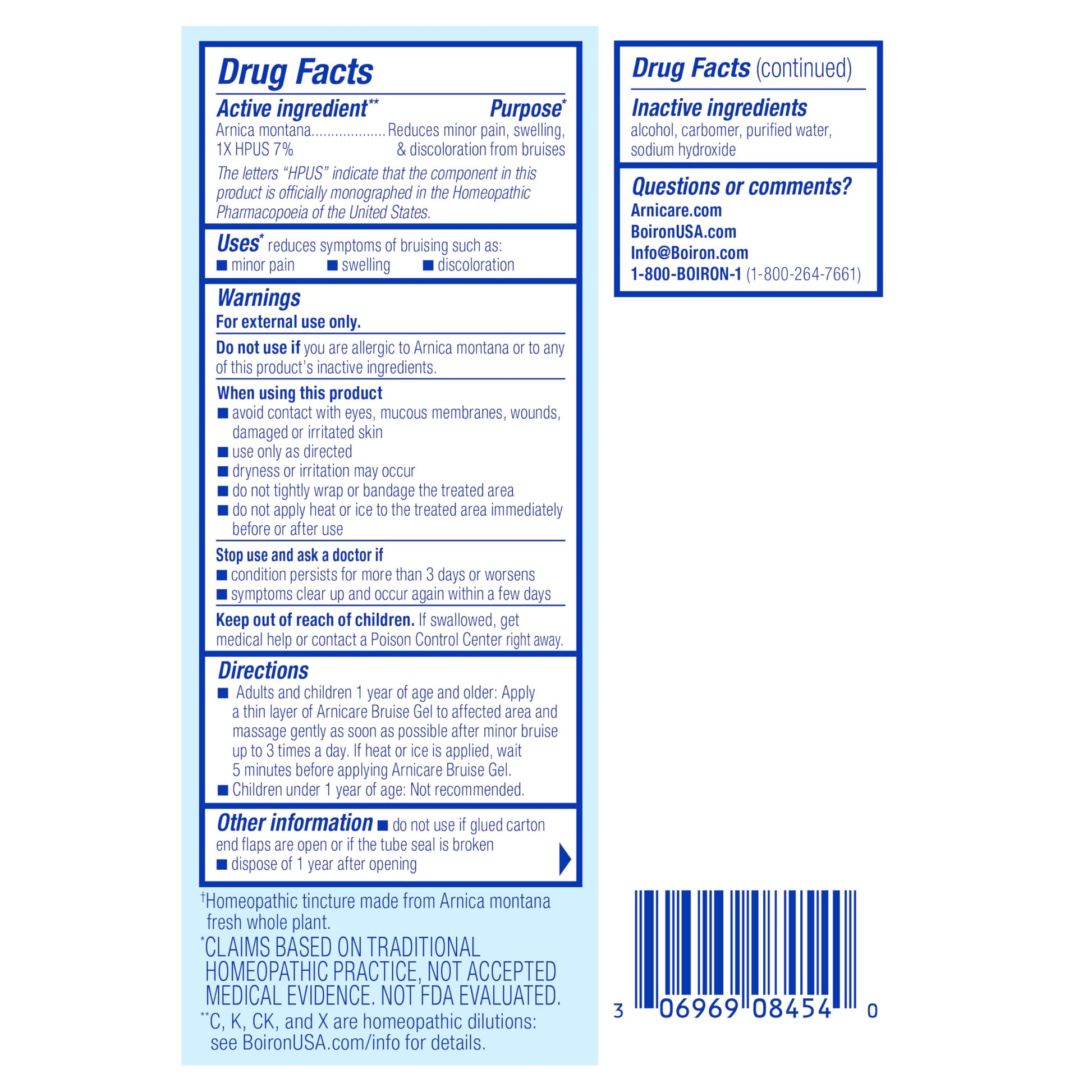 Boiron Arnicare Bruise Gel for Relief of Pain, Inflammation or Swelling, Soreness, and Discoloration - Non-greasy and Fragrance-Free - 1.5 oz Boiron buy supplements canada