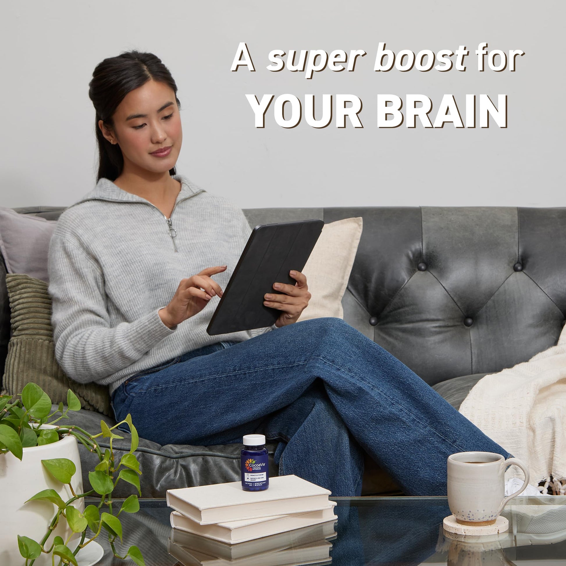 CocoaVia Memory & Focus Brain Supplement, 90 Day, Cocoa Flavanol Blend, Lutein, Added Caffeine for Boost. Improve Cognitive Function, Attention, Vegan & Plant Based, 90 Capsules CocoaVia buy supplements canada