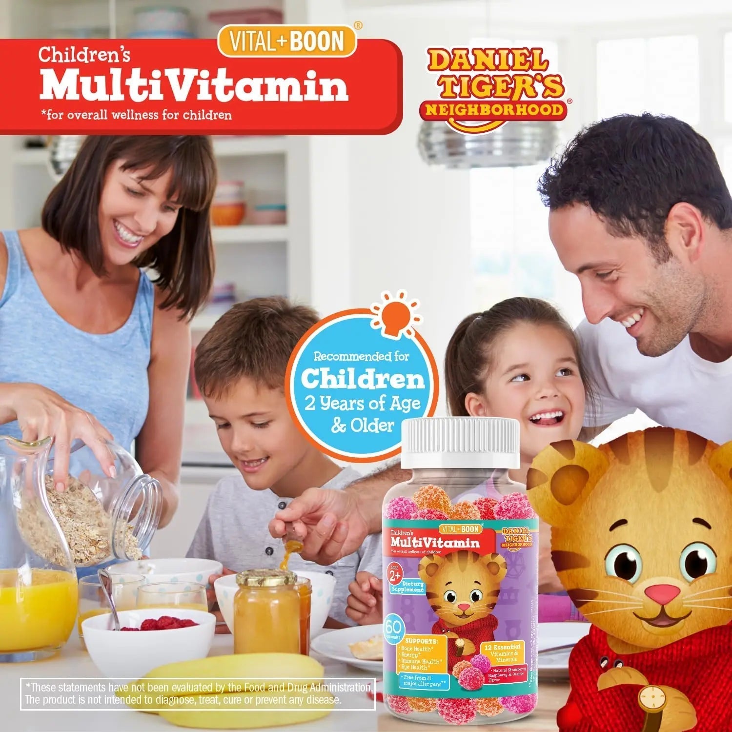 Daniel Tiger - Kids Multivitamin Gummies (60 Gummy Bottle) Toddler 2+ & Kids Vitamins - 12 Essential Vitamins & Minerals to Support Bone Health Avid buy supplements canada