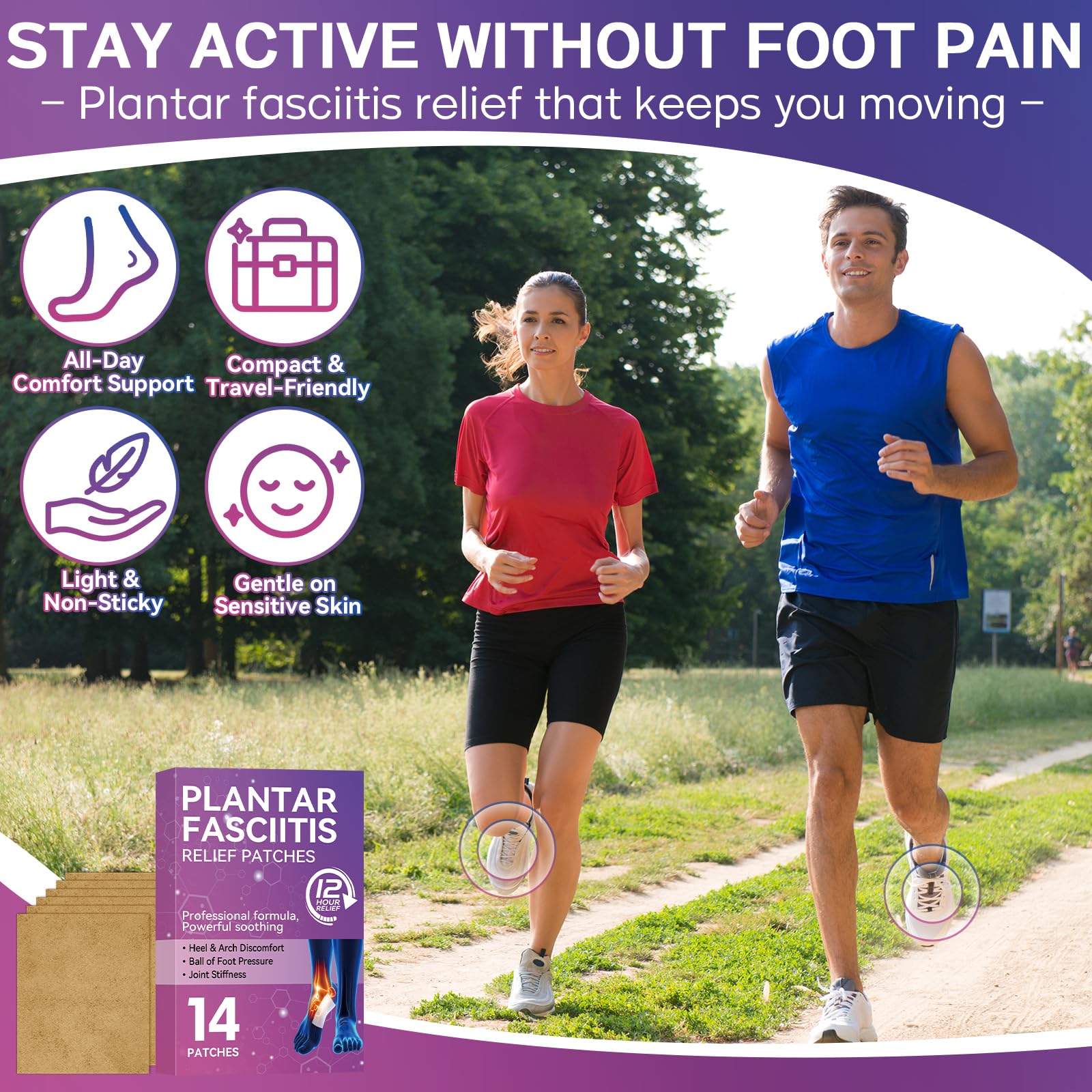 Mosconly Plantar Fasciitis Relief 14 Pcs, Natural Heel Discomfort Relief for Plantar Fasciitis, 12 Hour Maximum Strength Deep Hot, Soothing of Joint Soreness for Heel Discomfort Mosconly buy supplements canada