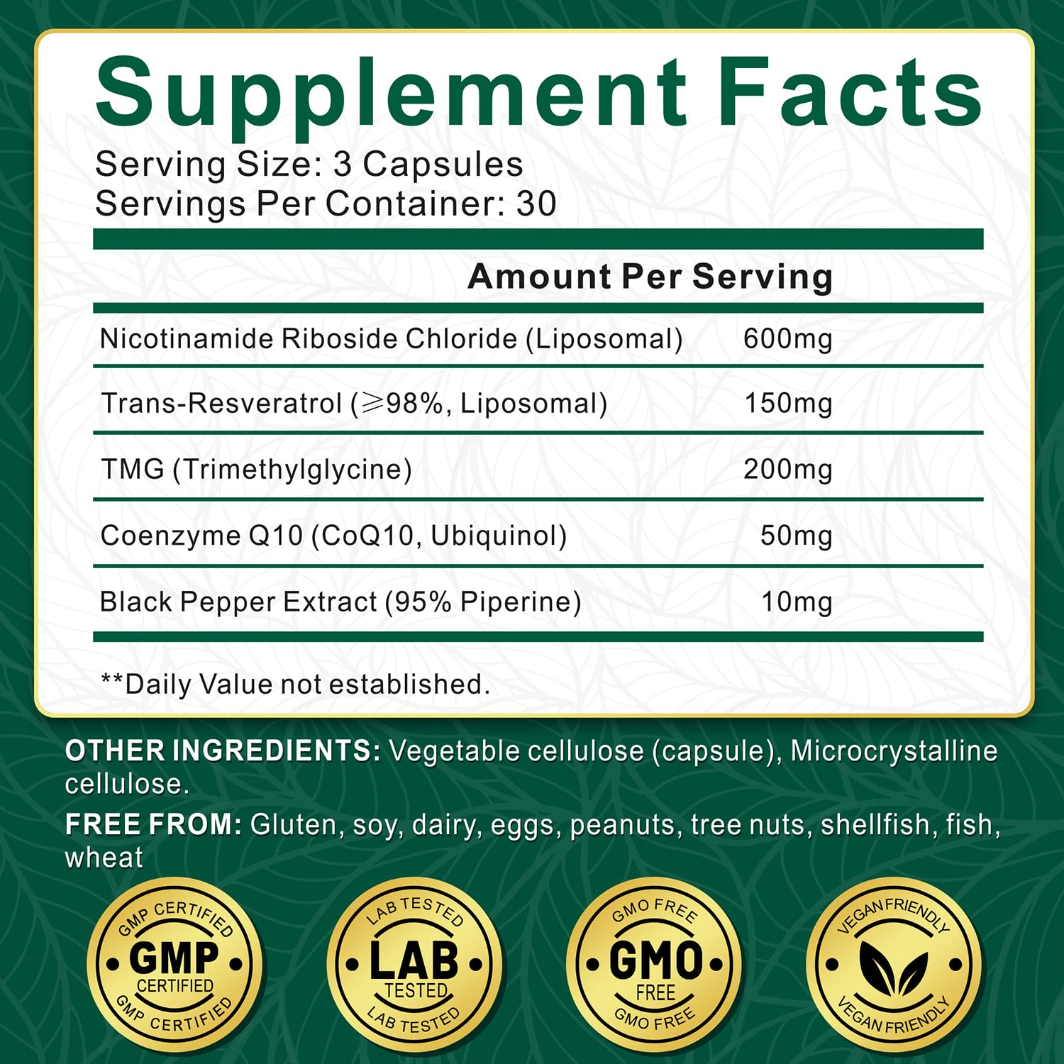 NBOOCUP NAD Supplement - 1010mg Nicotinamide Riboside Chloride Complex, Liposomal NR Supplements, Resveratrol NAD+ for Anti Aging, Cellular Energy, Skin, Focus - 90 Capsules NBOOCUP buy supplements canada