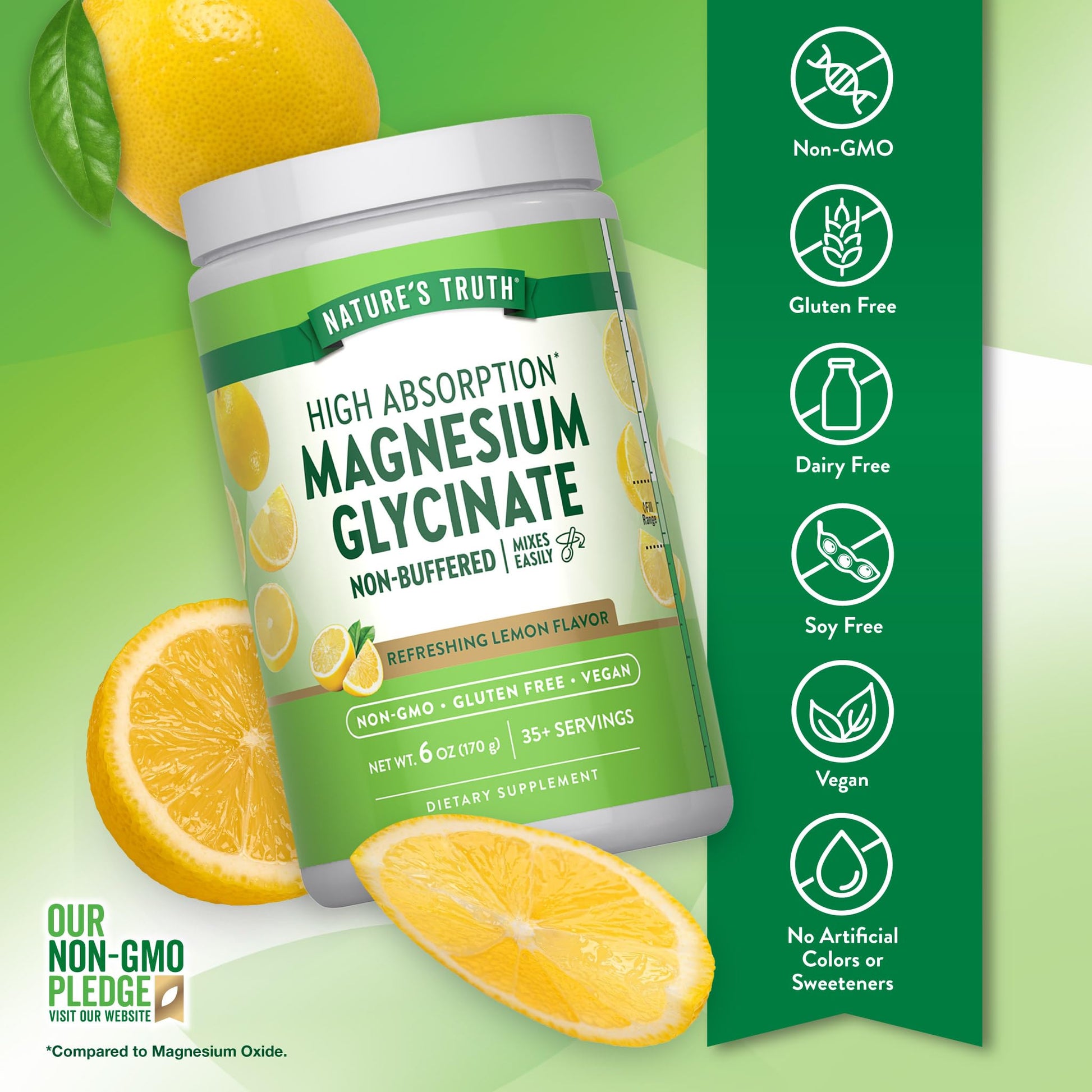 Nature's Truth Magnesium Glycinate Powder | 6 oz | Lemon Flavor | High Absorption | Vegan, Non-GMO, Gluten Free Supplement Nature's Truth buy supplements canada