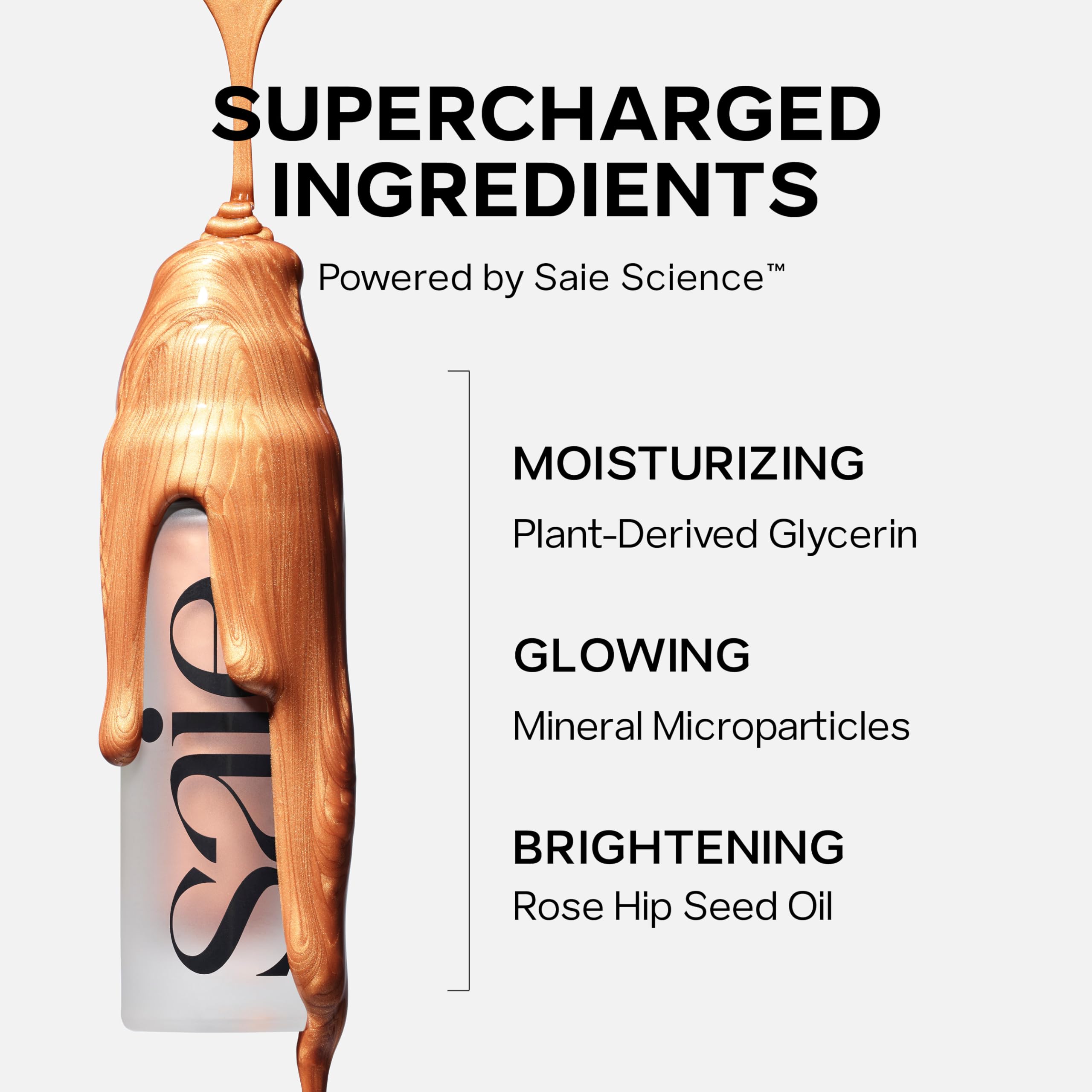 Saie Mini Glowy Super Gel - Hydrating Makeup Primer and Illuminating Glow Serum Enriched with Vitamin C and Squalane Oil - All-Over Liquid Highlighter Makeup for Instant Glass Skin - Starglow (0.5 oz) Saie buy supplements canada