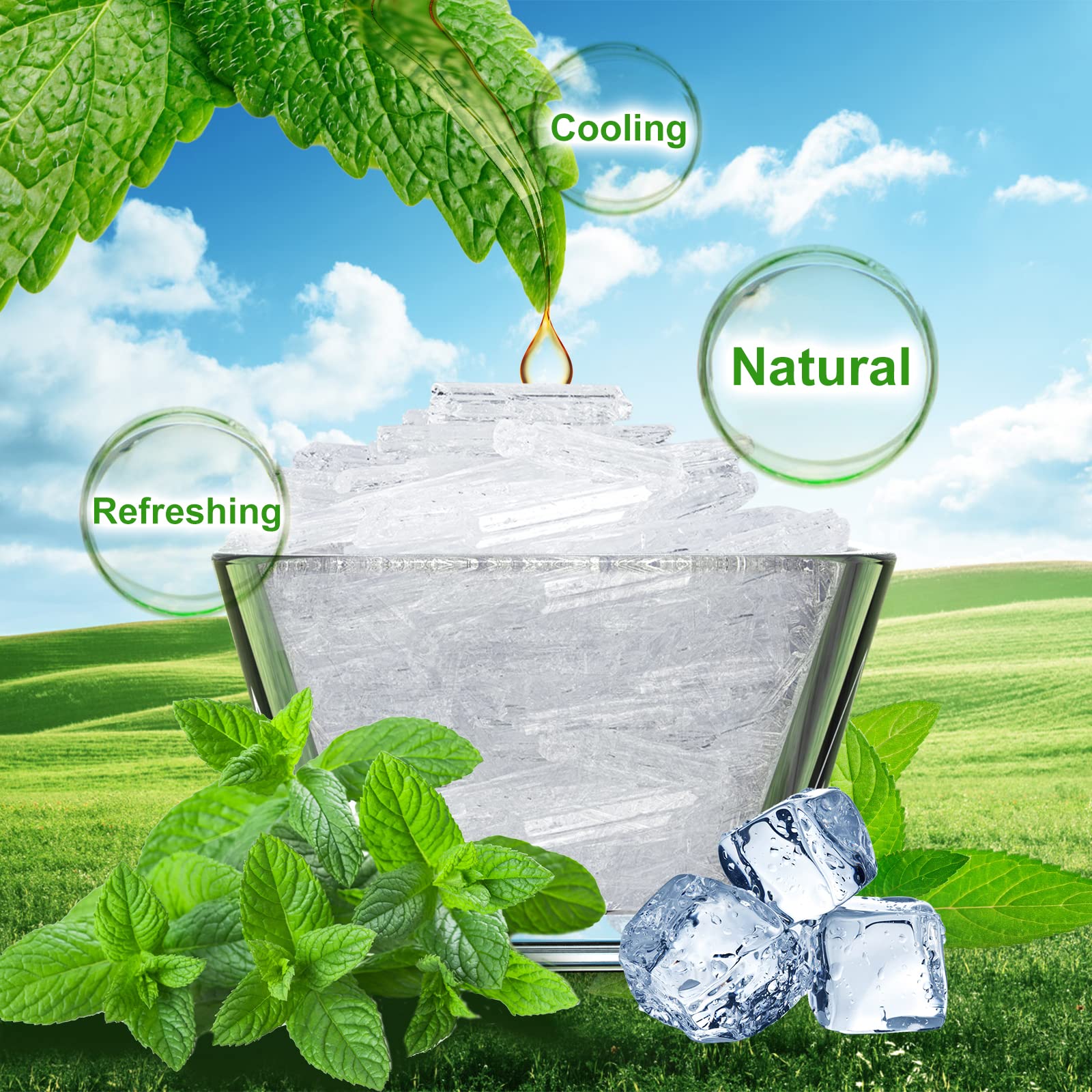 Viktairy Menthol Crystals 2 oz, 100% Pure Organic Mint Crystals | Great for Making Shower Steamers Viktairy buy supplements canada