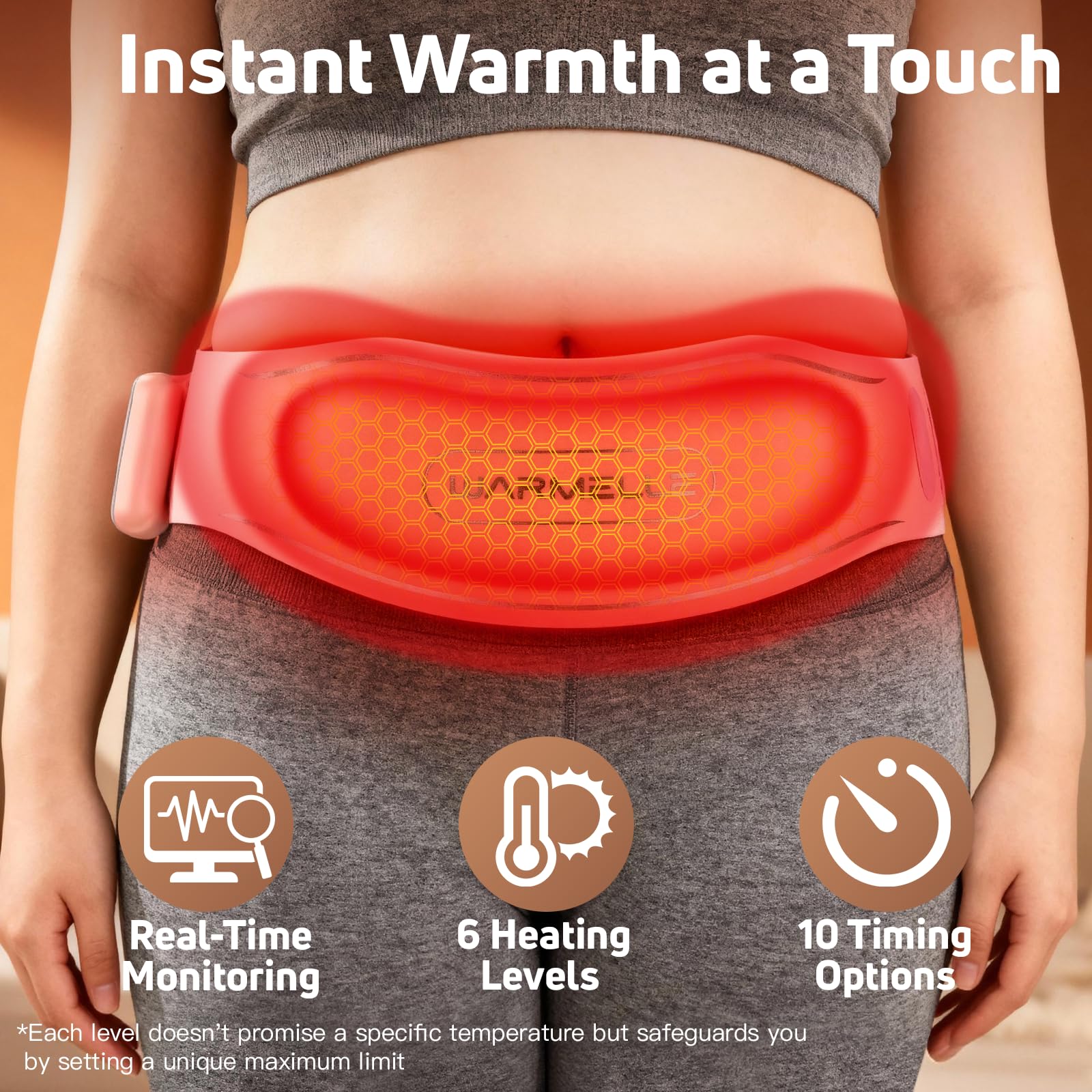 Heating Pad for Period Cramps, Portable Heating Pad for Back - Instant Soothing Menstrual Cramp Relief, Cordless Heating Pads Rechargeable with 5000mAh Battery, 6 Heat Settings, 10-99 Mins Timer WARMELLE buy supplements canada