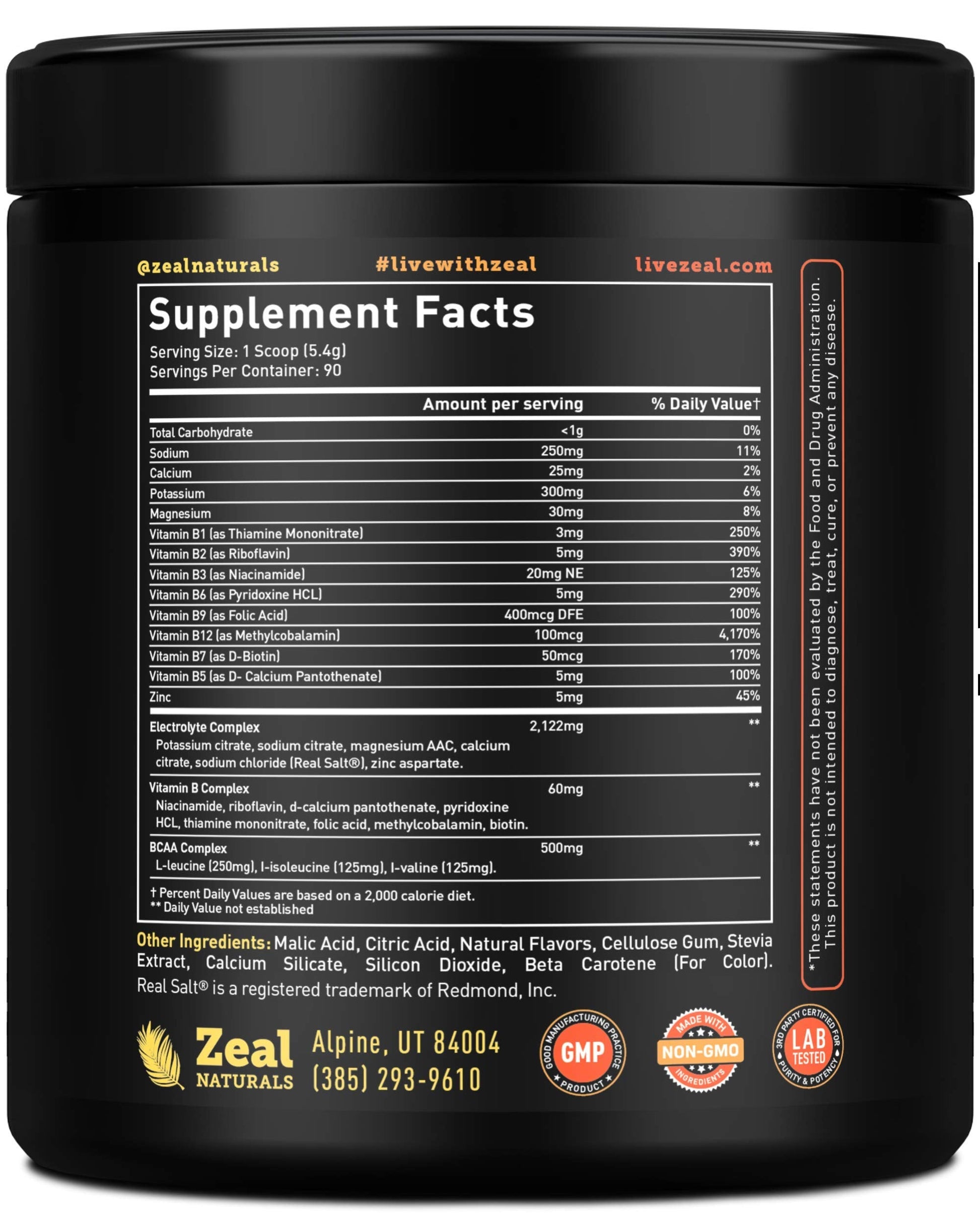 Enhanced Electrolyte Powder (Peach Mango | 90ct.) + BCAA, B-Vitamins & Real Salt Zeal Naturals buy supplements canada