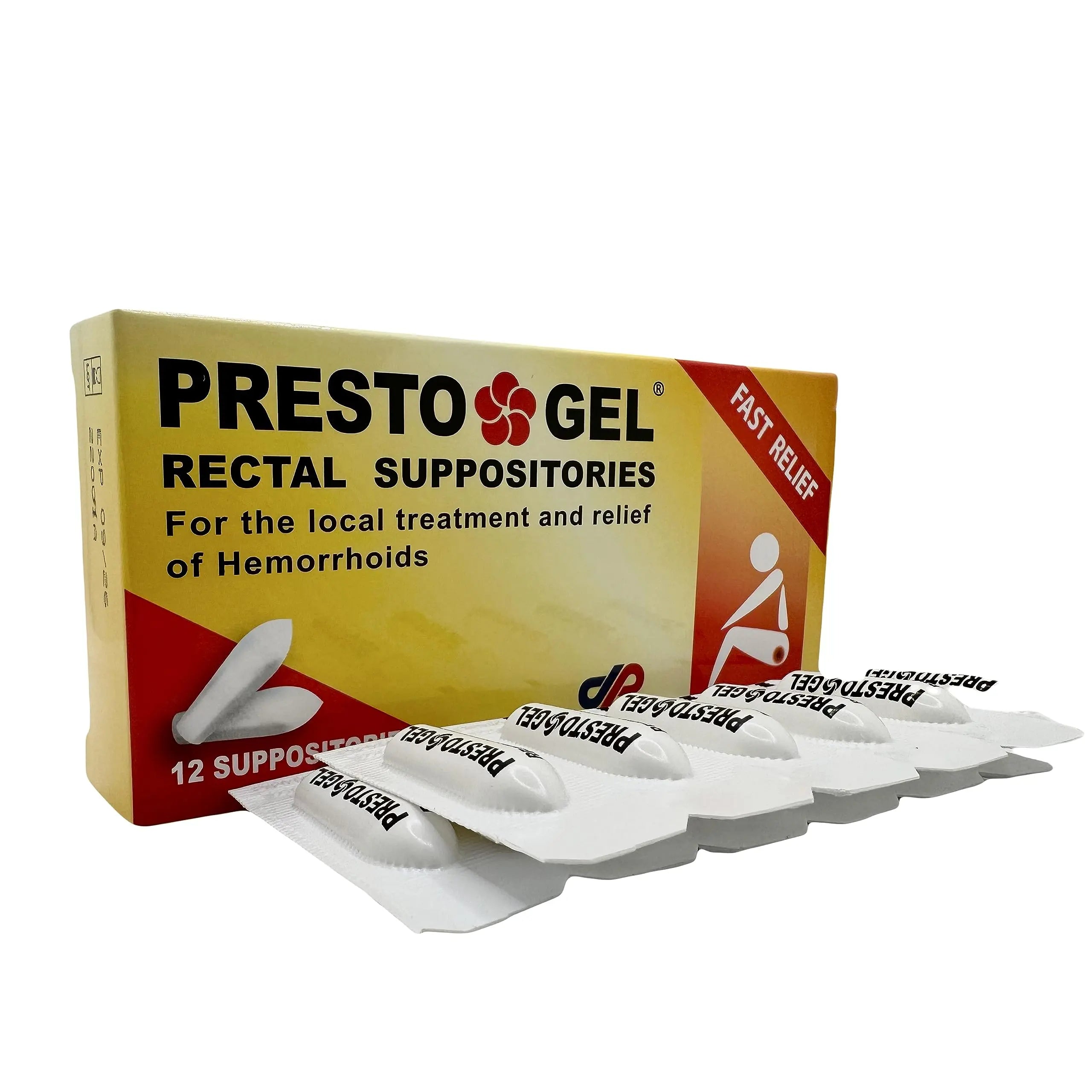 Presto Gel - Natural Hemorrhoid Rectal Suppositories - Rapid Hemorrhoid Treatment and Relief from Itching, Swelling, Burning and Discomfort - Pack of 12 DAN Pharm buy supplements canada