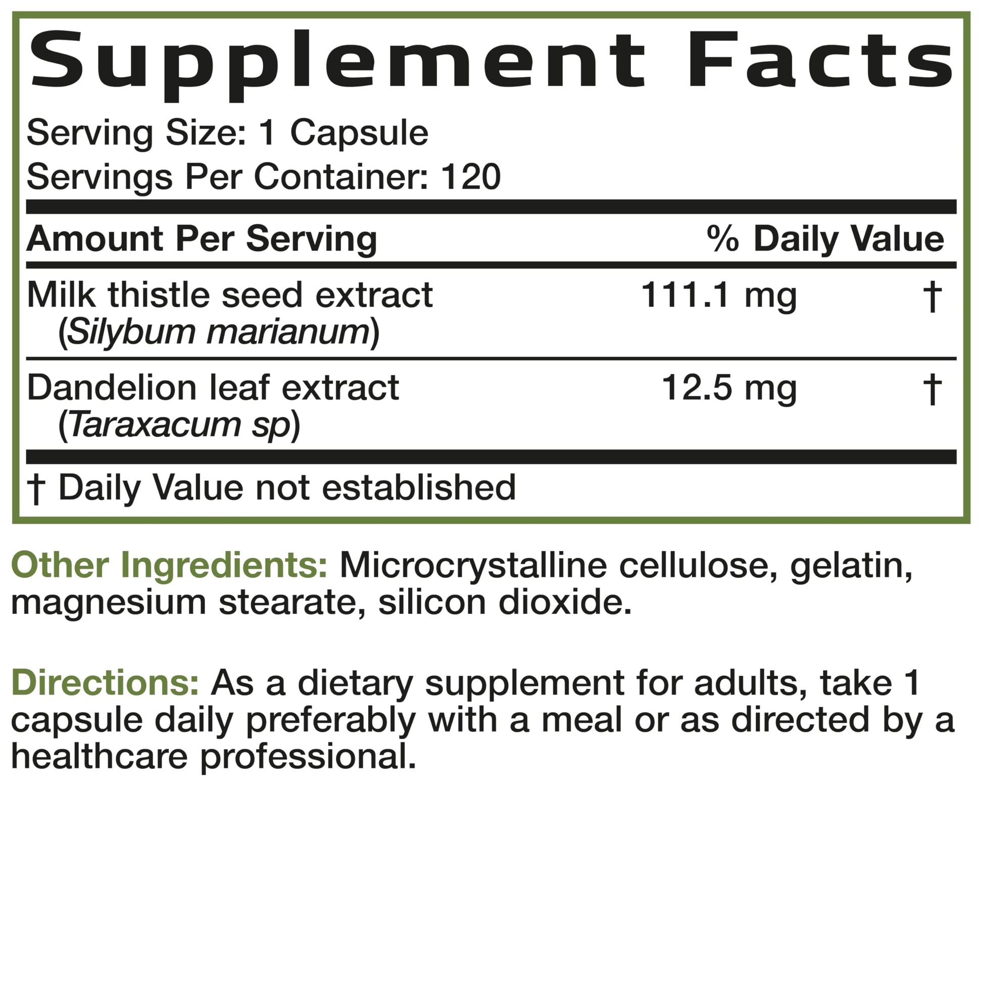 Bronson Milk Thistle Silymarin Marianum & Dandelion Extract Liver Health Support, Antioxidant Support, Detox, 120 Capsules Bronson buy supplements canada